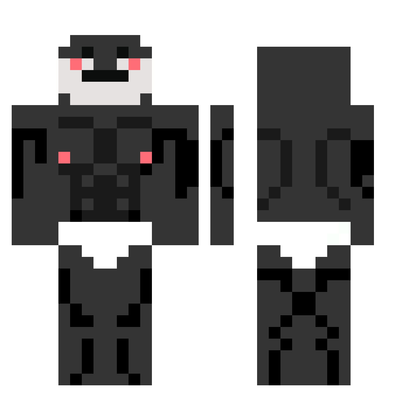 CIub1 Minecraft skin, front and back view