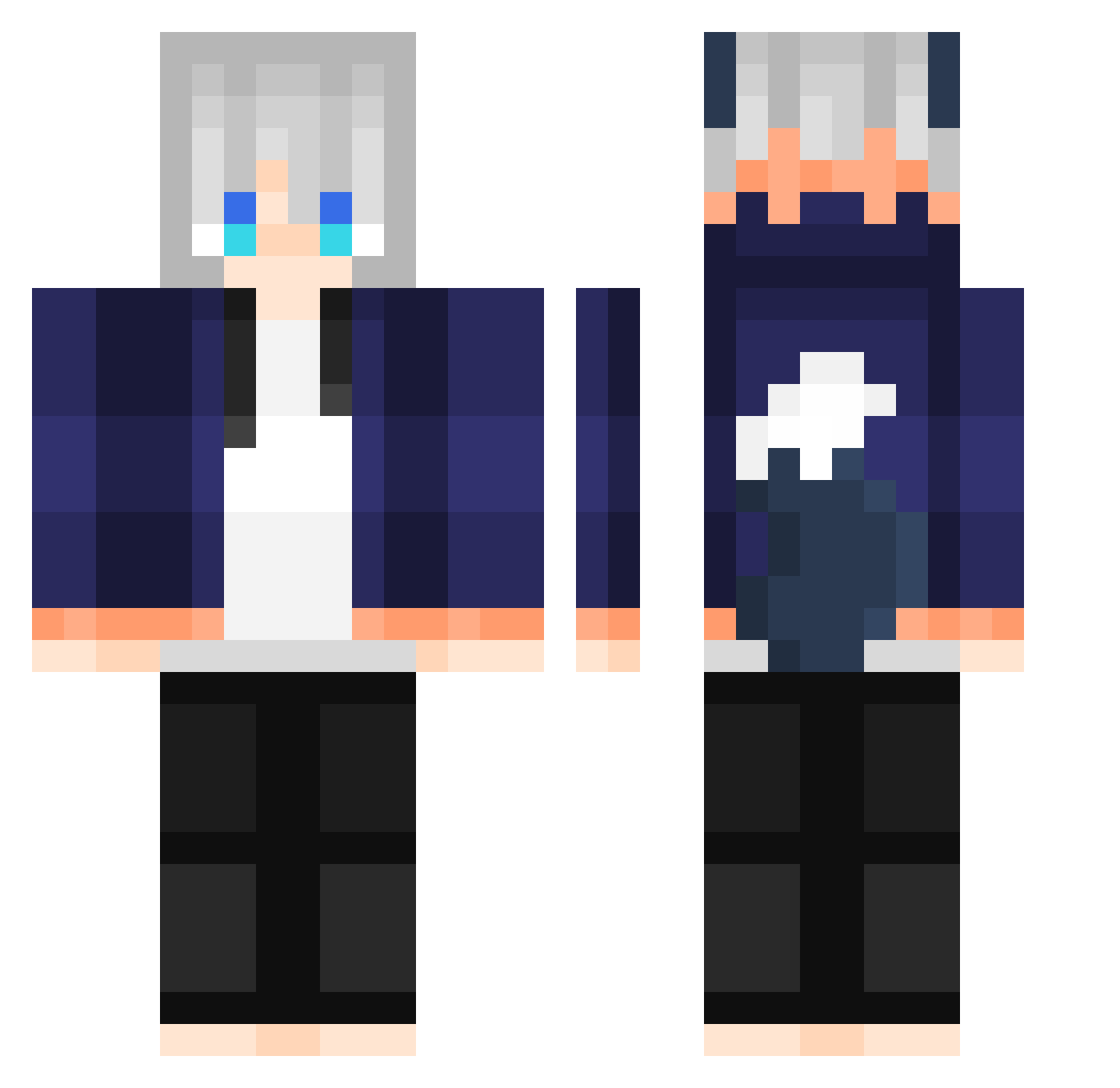 RomanticAllure Minecraft skin, front and back view