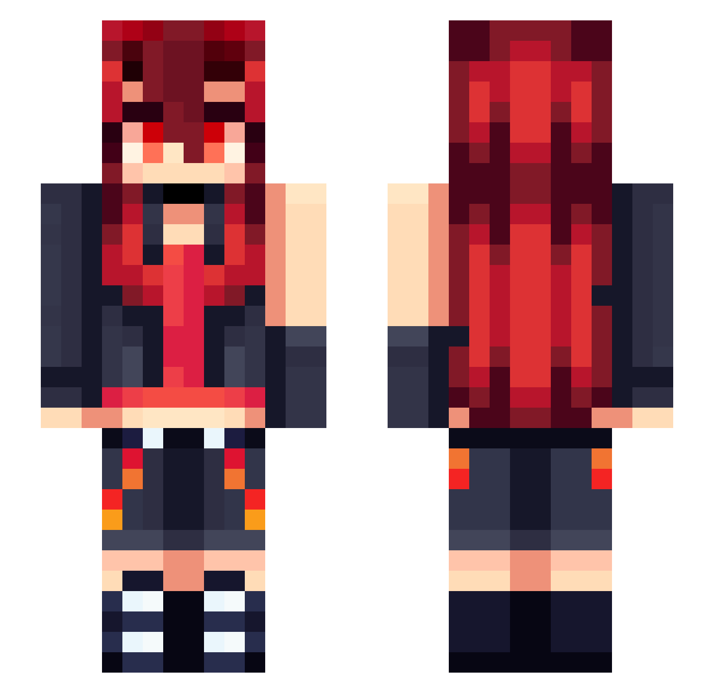 san3kyuu Minecraft skin, front and back view
