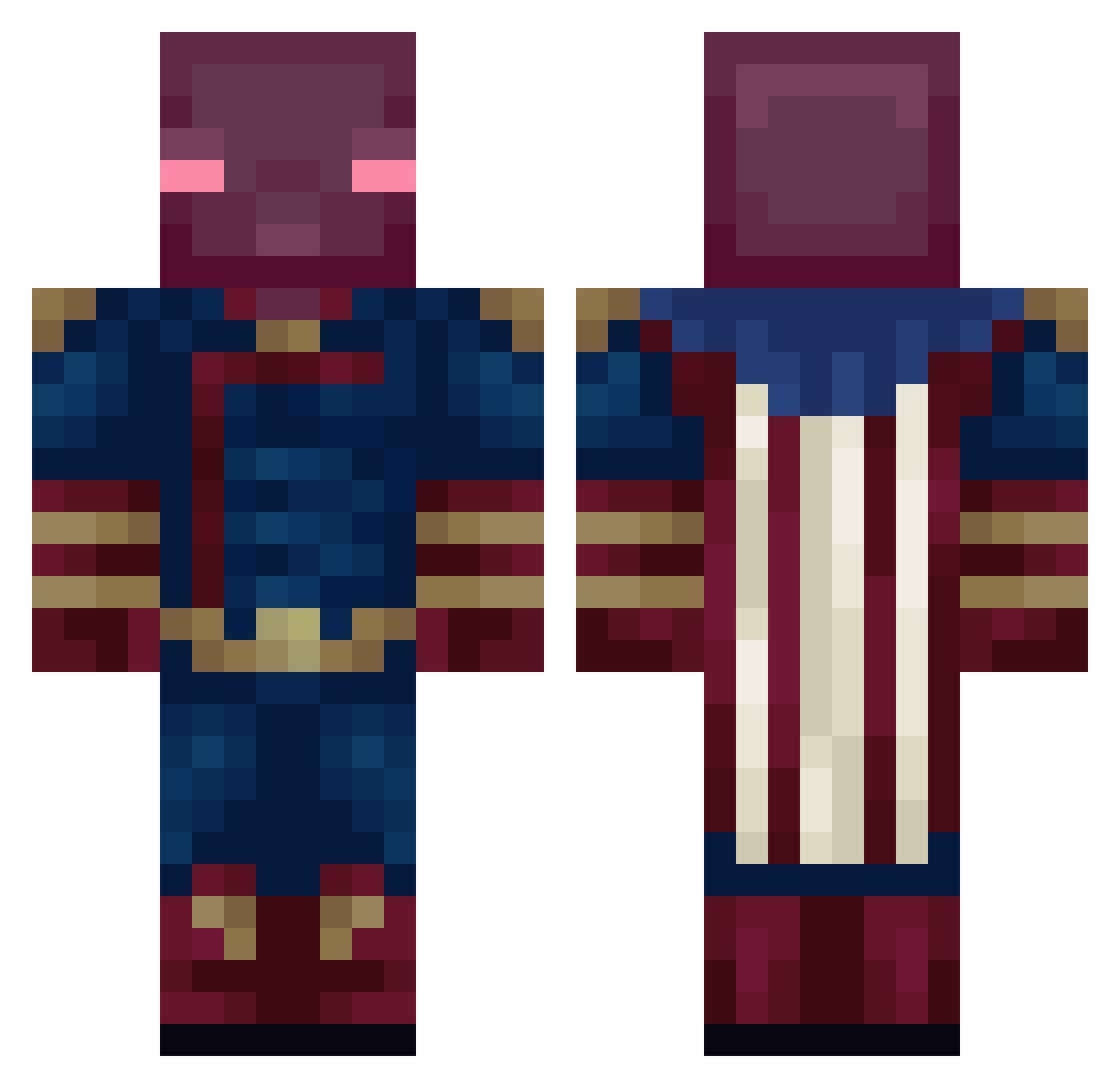 ElbowGreese Minecraft skin, front and back view