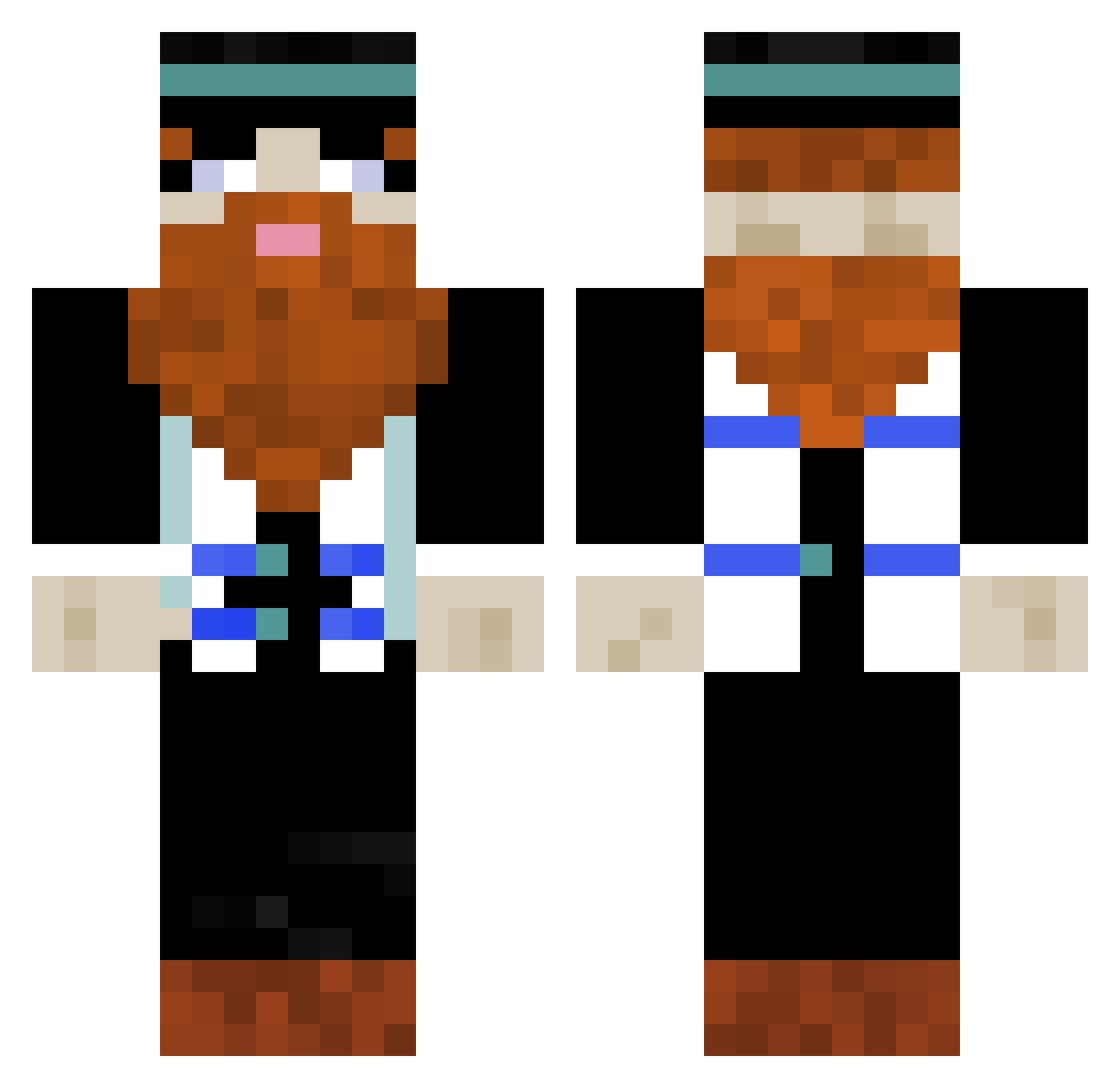 Jhon100 Minecraft skin, front and back view