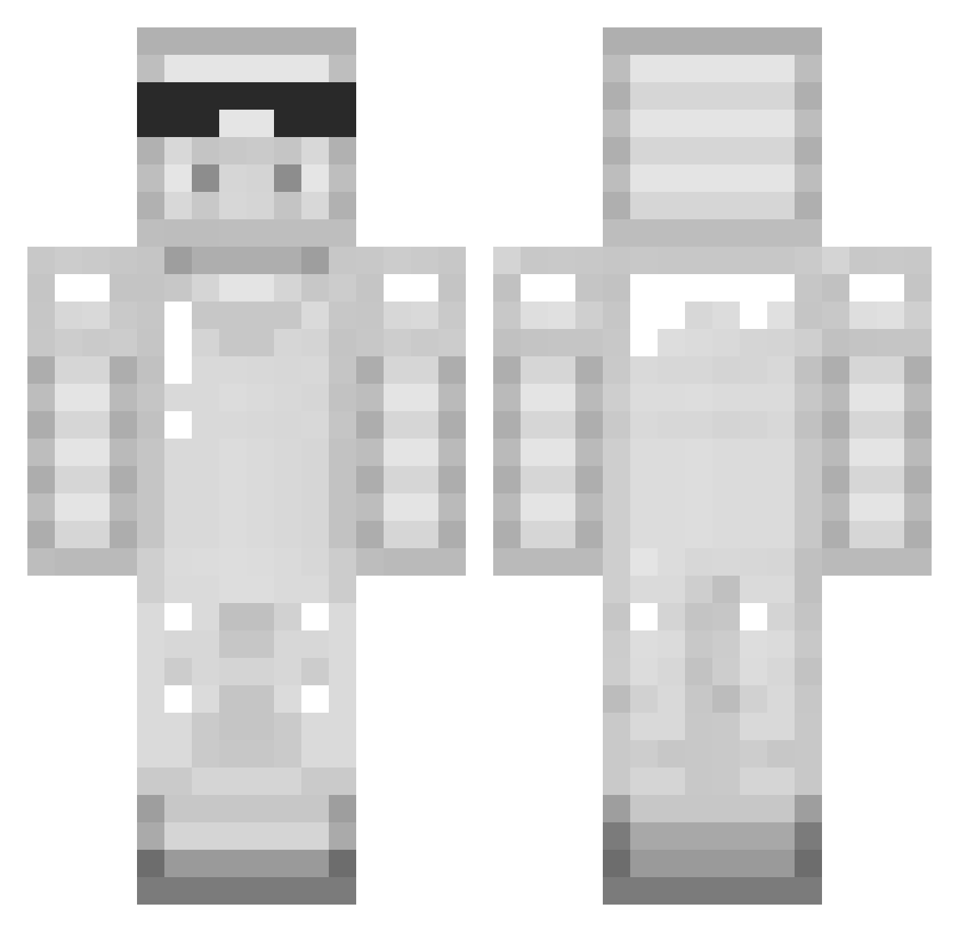 Lingote Minecraft skin, front and back view