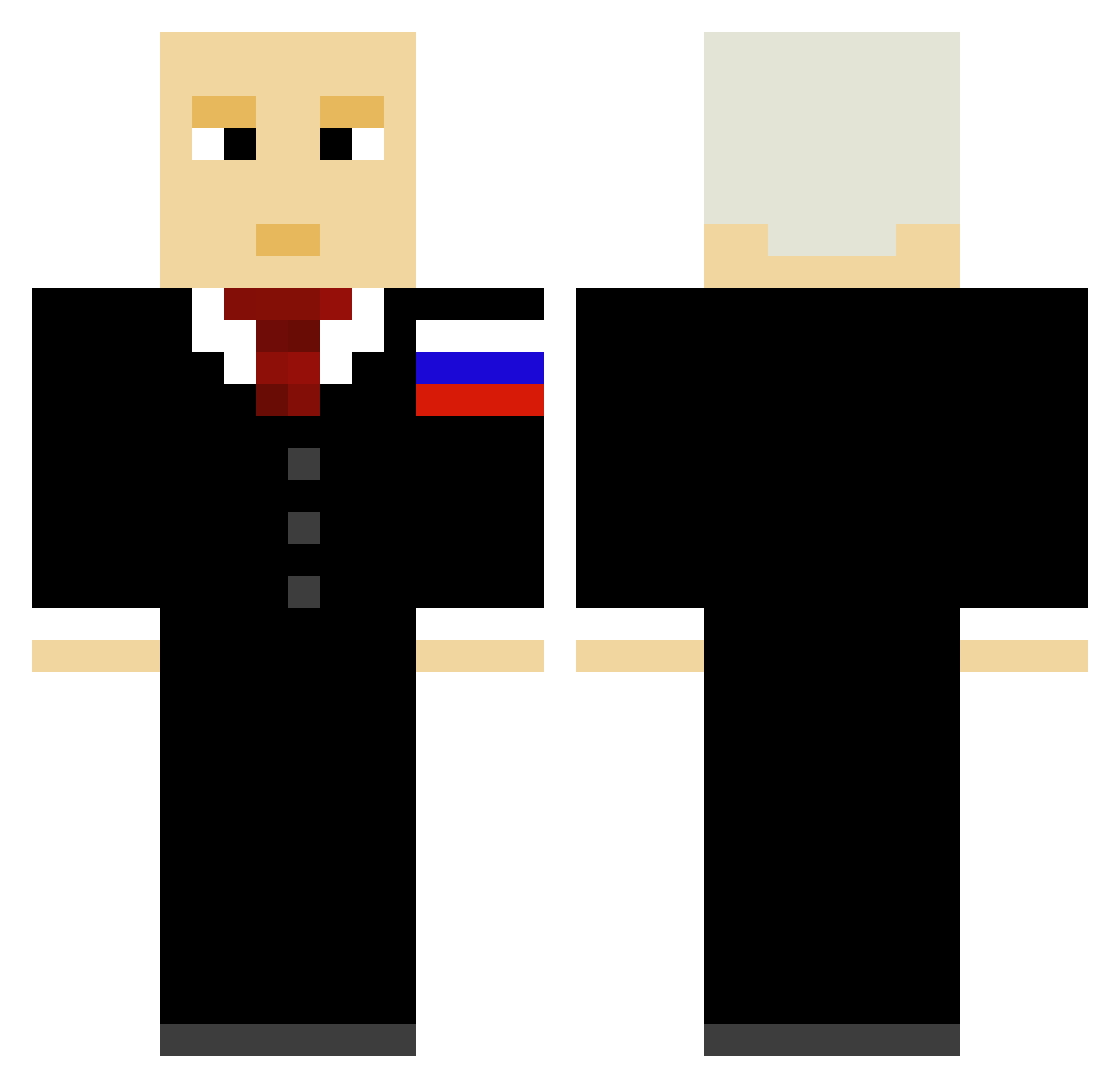 Martian78 Minecraft skin, front and back view