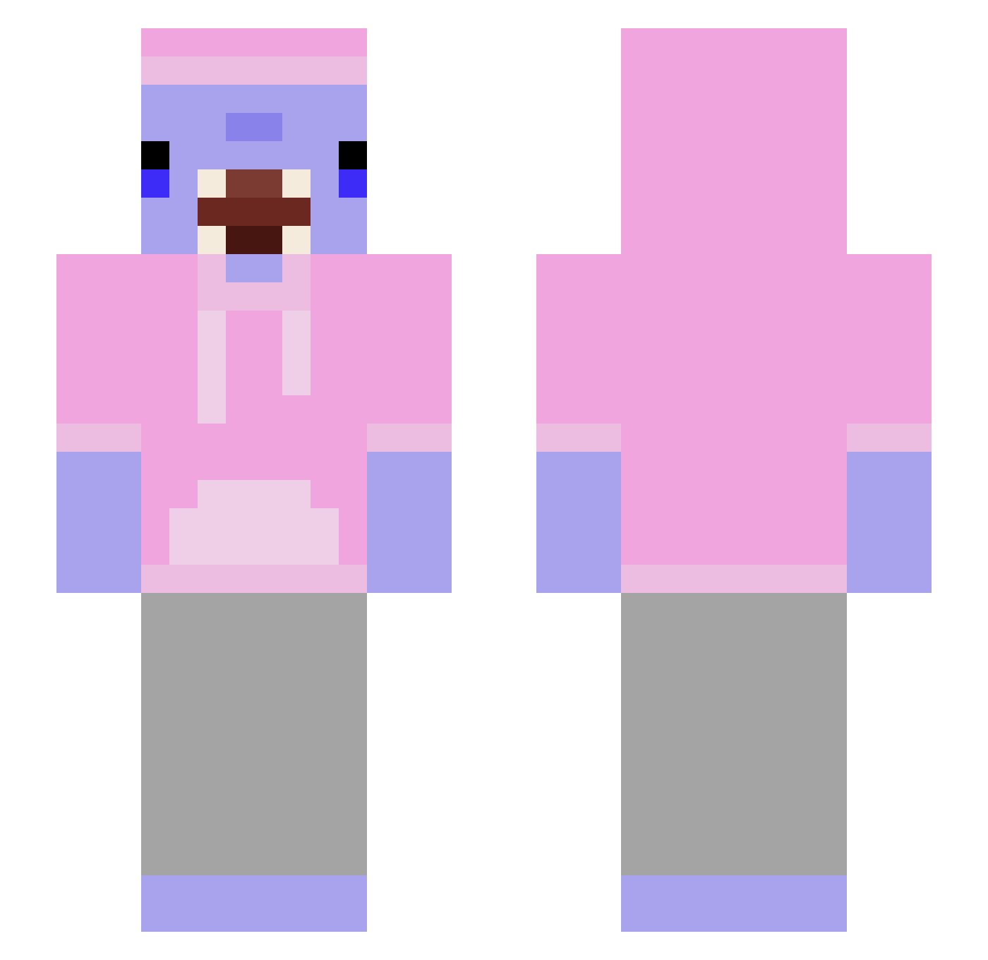 1Fish Minecraft skin, front and back view