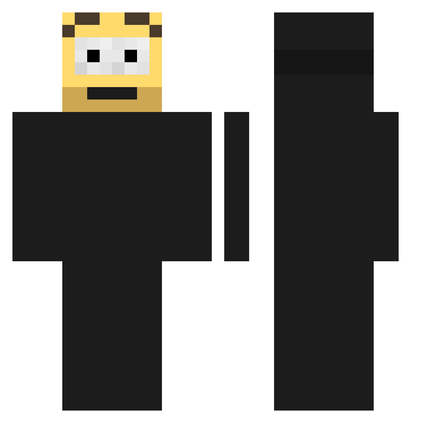 Cyan_Nyx Minecraft skin, front and back view
