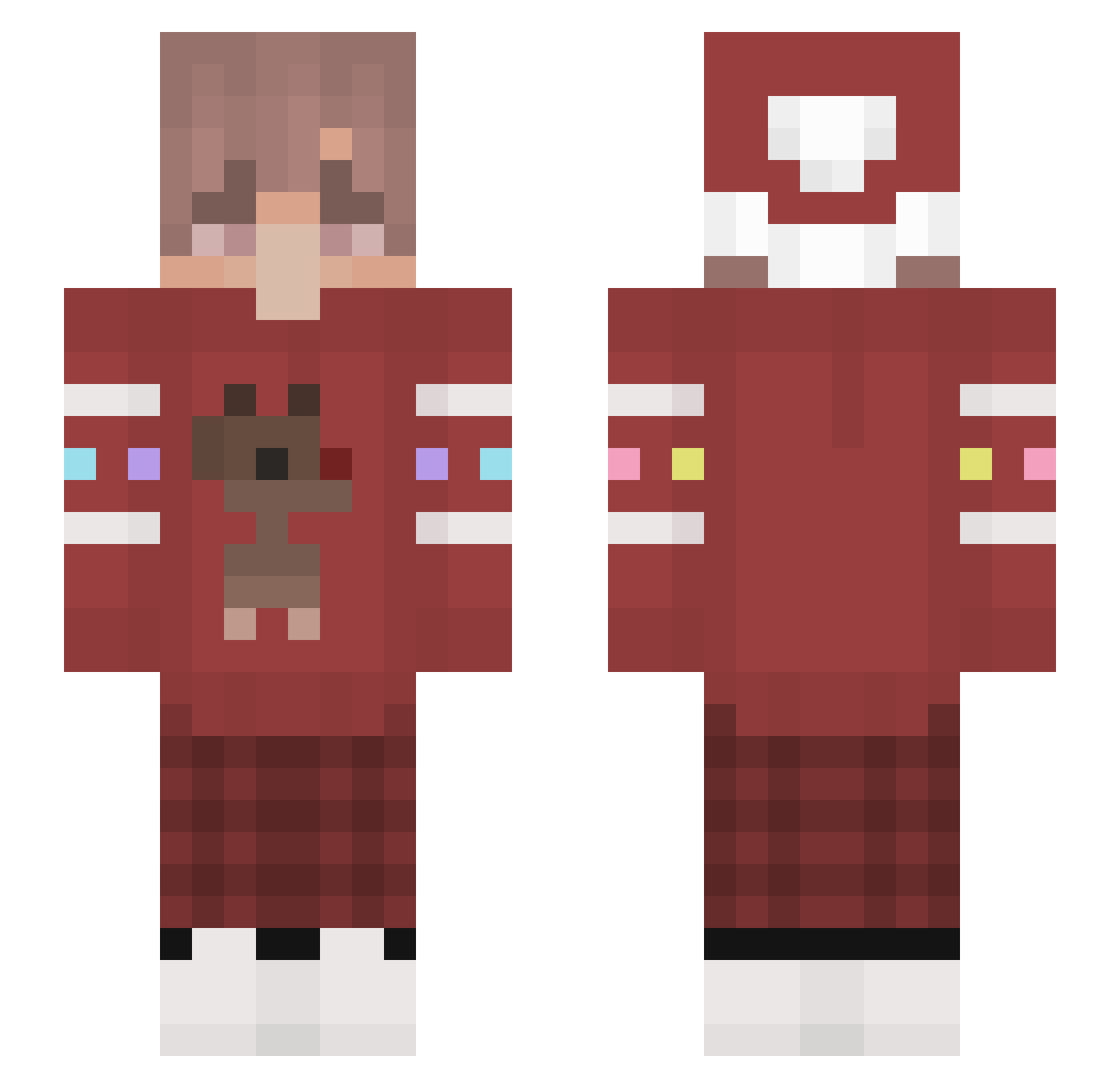 RainyChalice Minecraft skin, front and back view