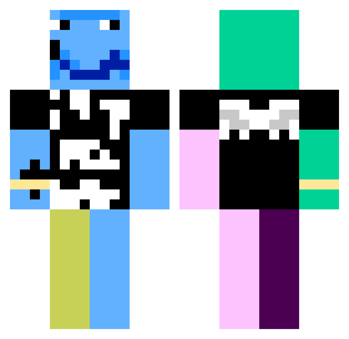notlonerr Minecraft skin, front and back view