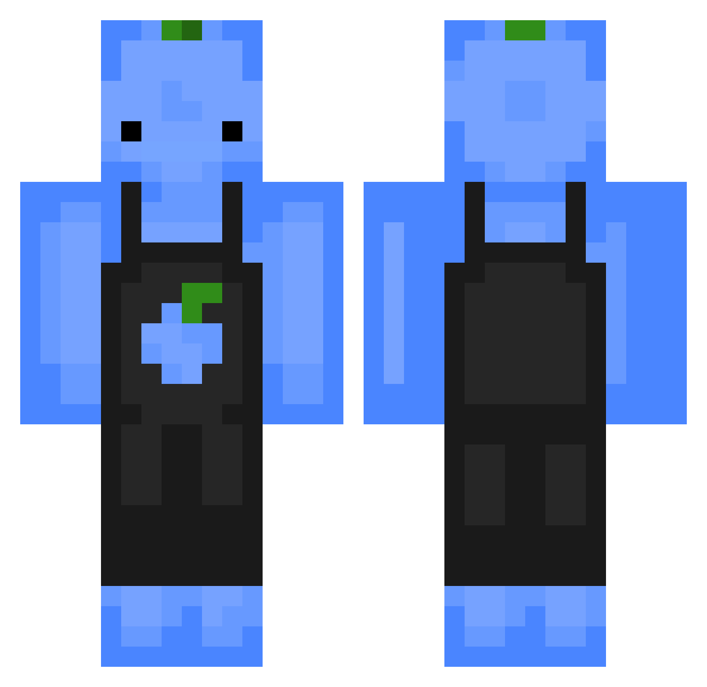 enqer Minecraft skin, front and back view