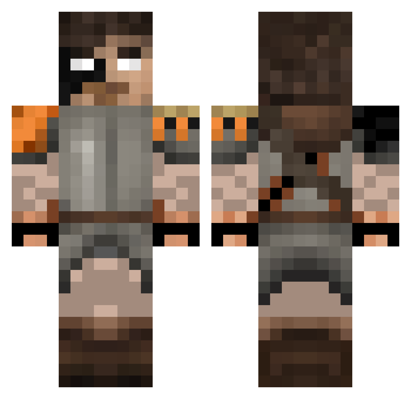 Satyr Minecraft skin, front and back view