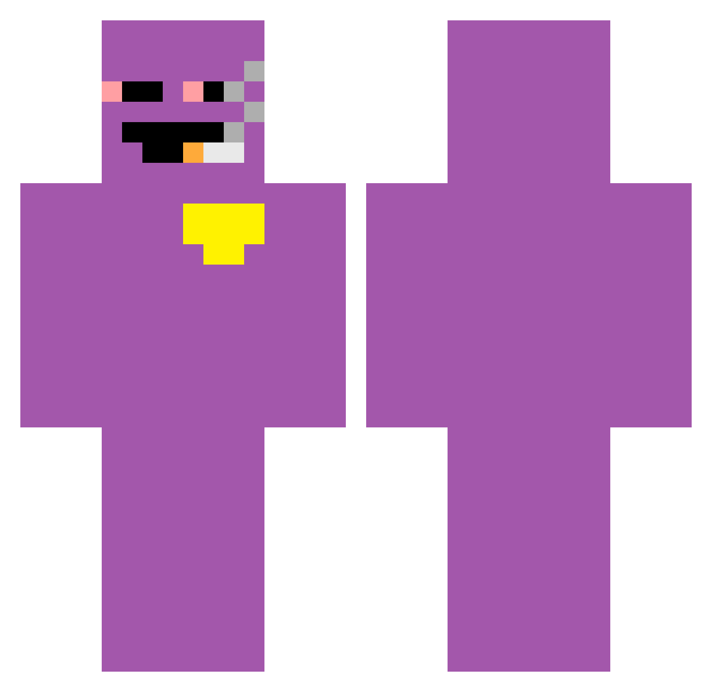 Wh1ffed Minecraft skin, front and back view