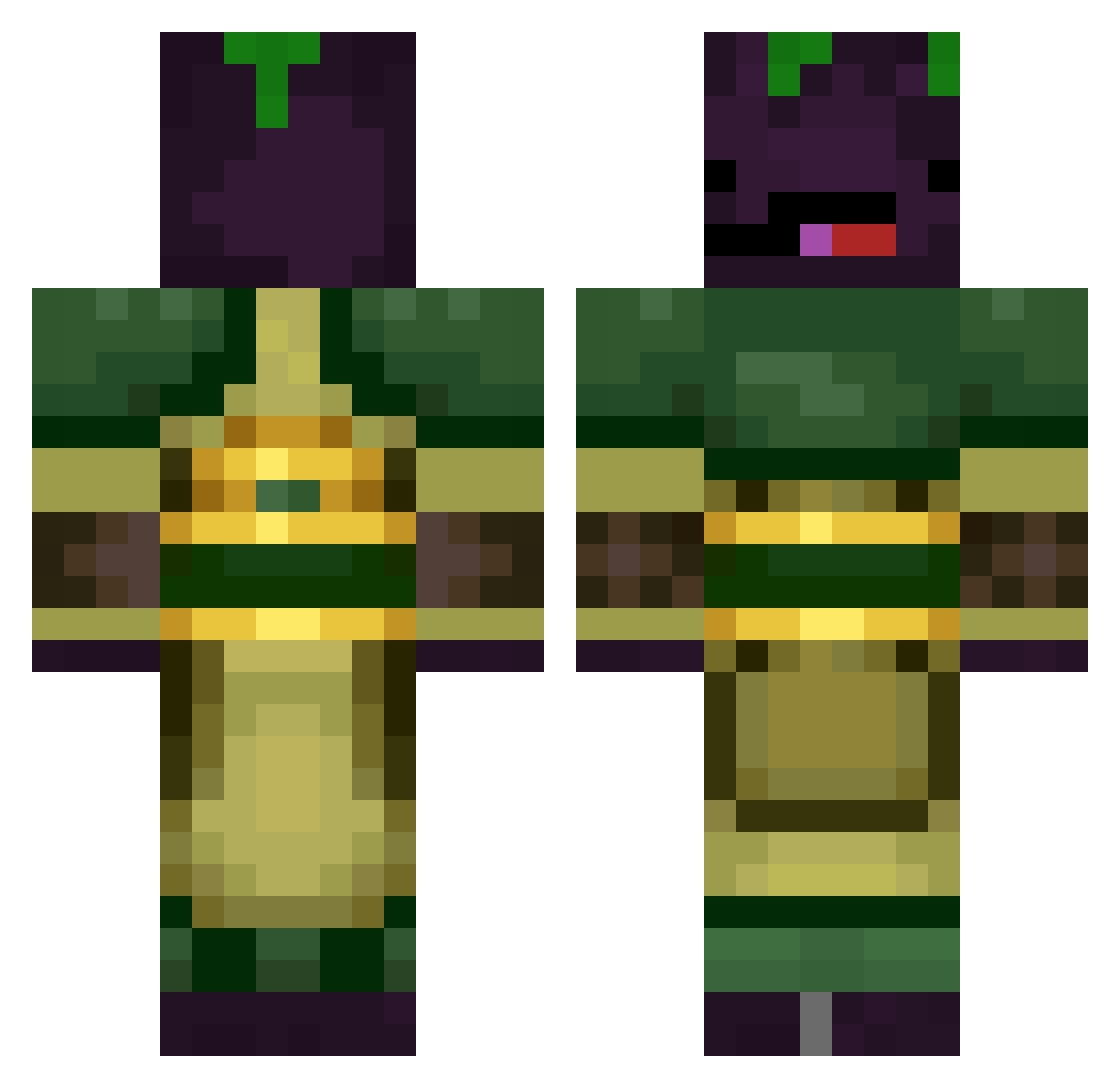 Sir_eggplantt Minecraft skin, front and back view