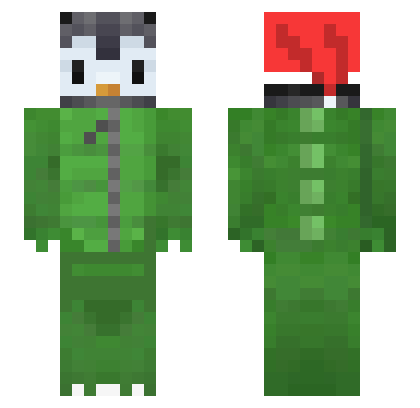 LvckyPro Minecraft skin, front and back view