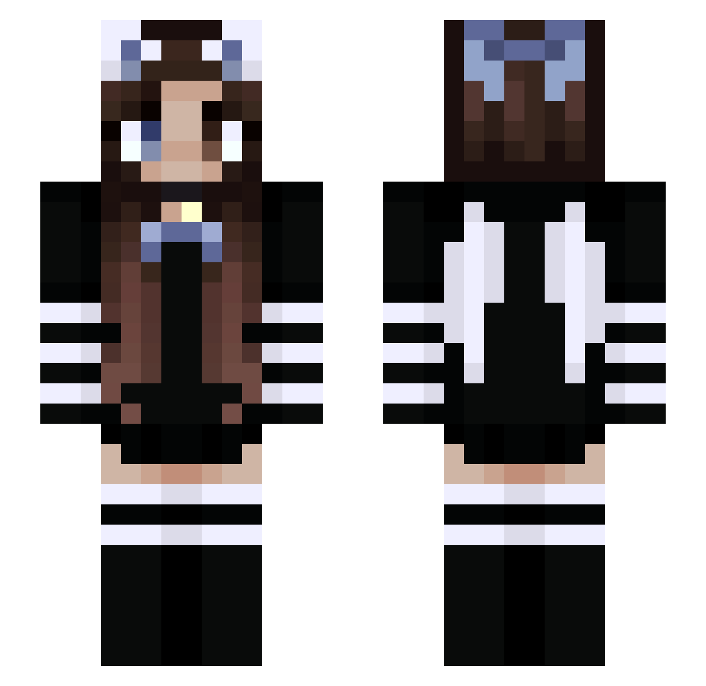 AngelicasMod Minecraft skin, front and back view