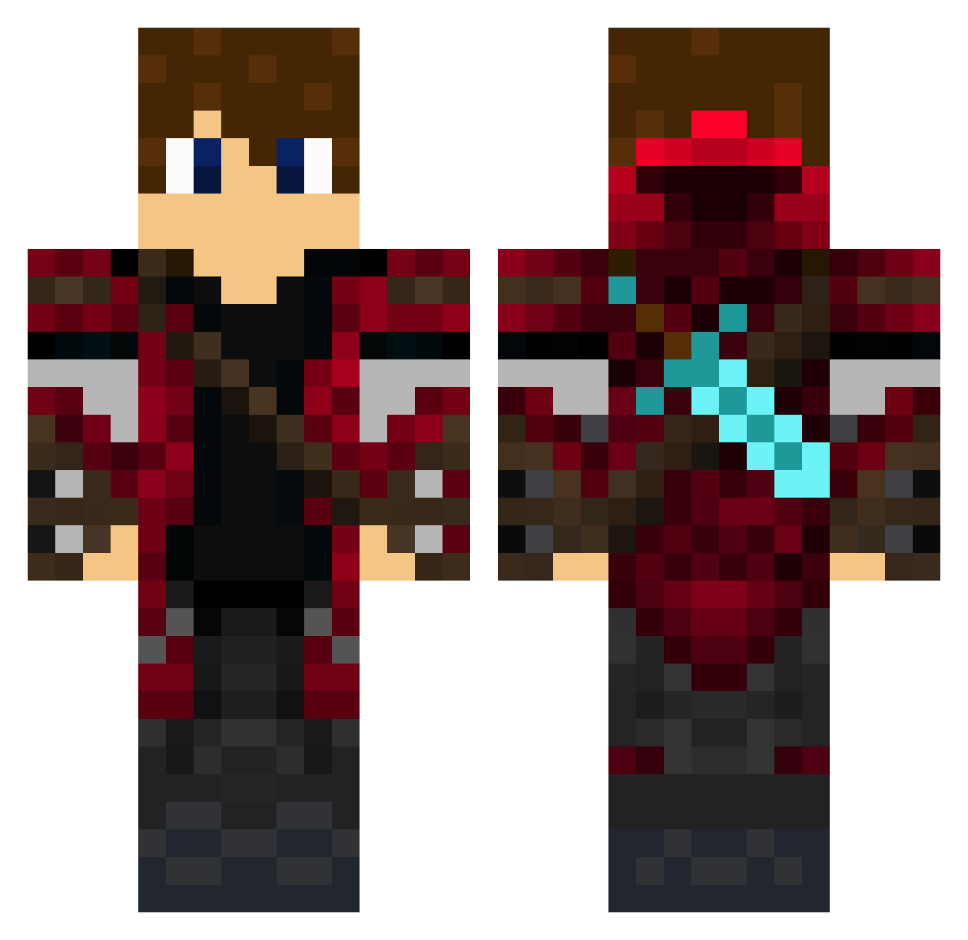 Hiro_Takeda Minecraft skin, front and back view