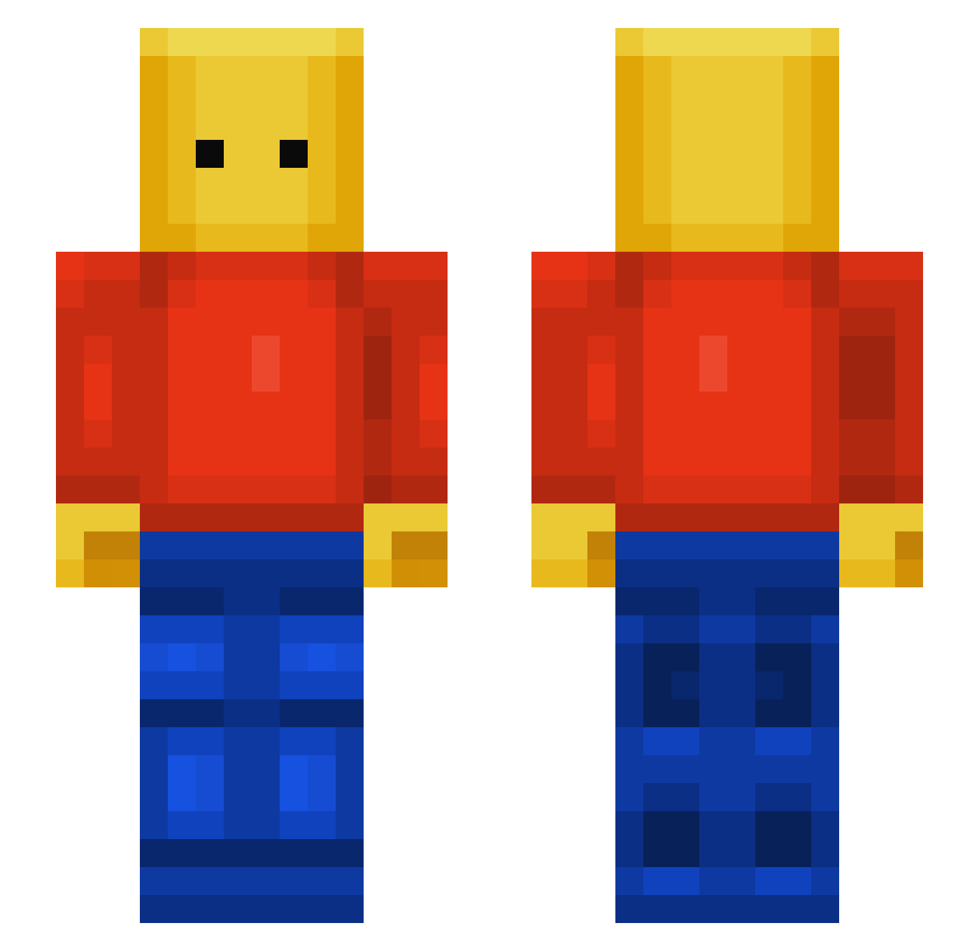 Hontex Minecraft skin, front and back view