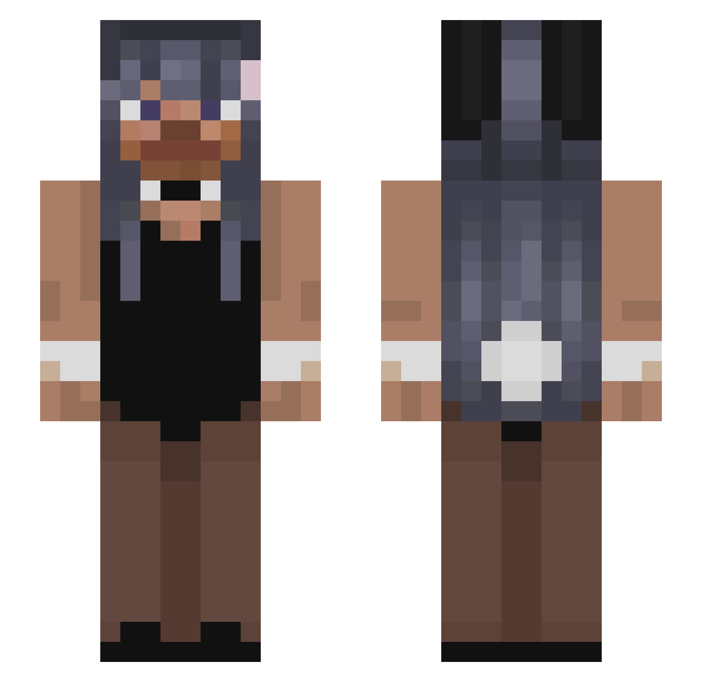 Inkso Minecraft skin, front and back view