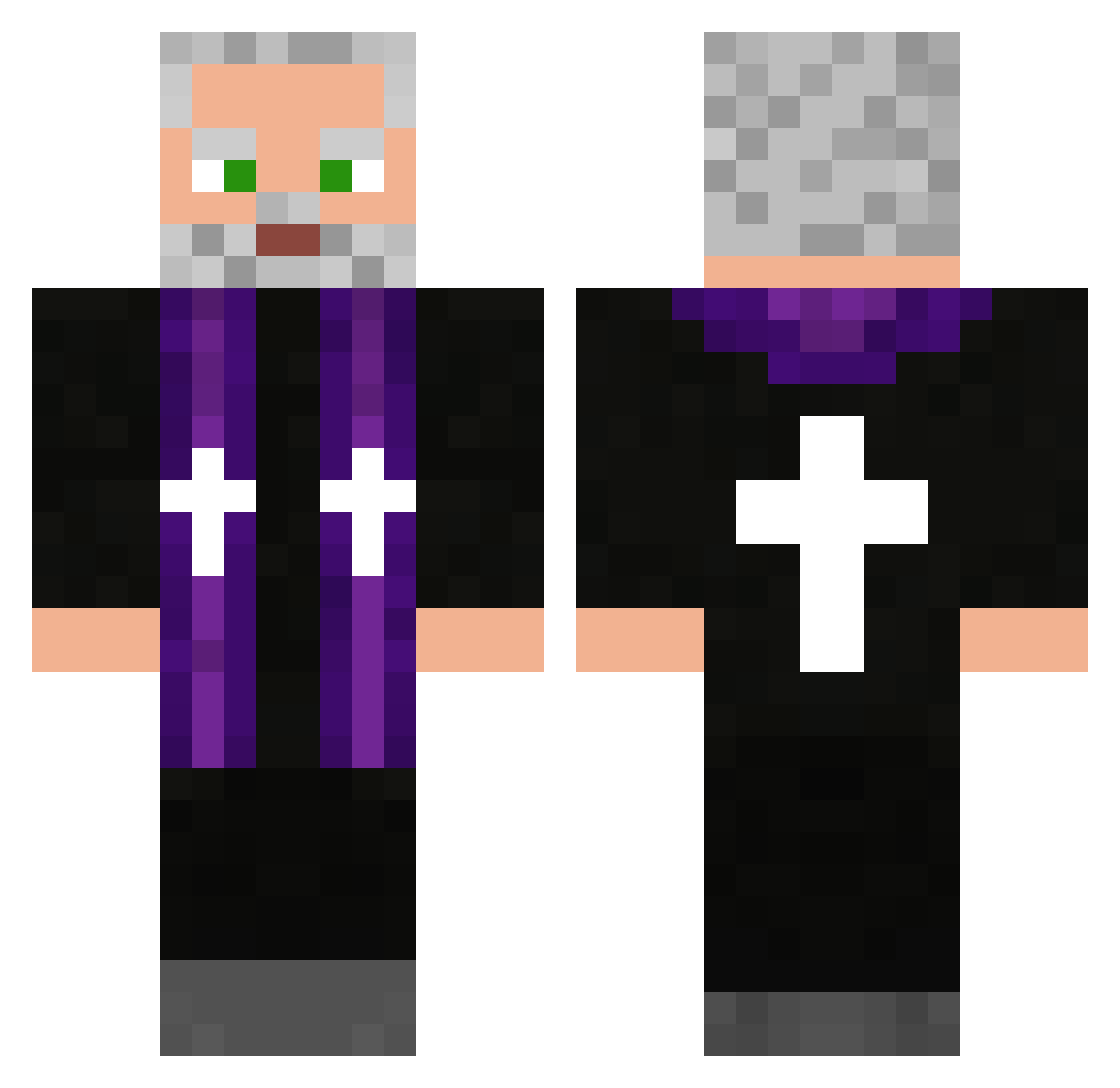 fulserr Minecraft skin, front and back view