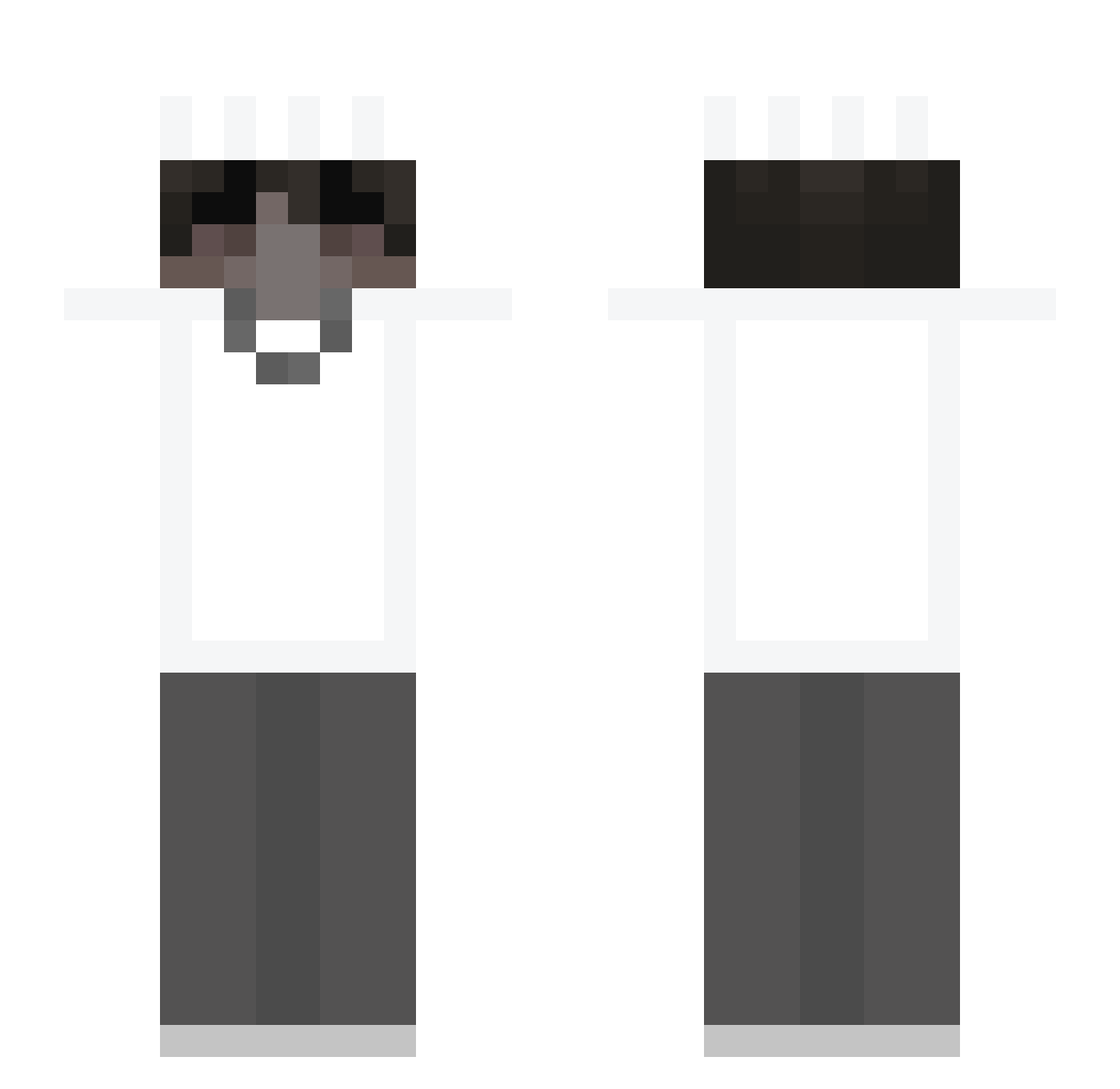 pvpstrumien Minecraft skin, front and back view