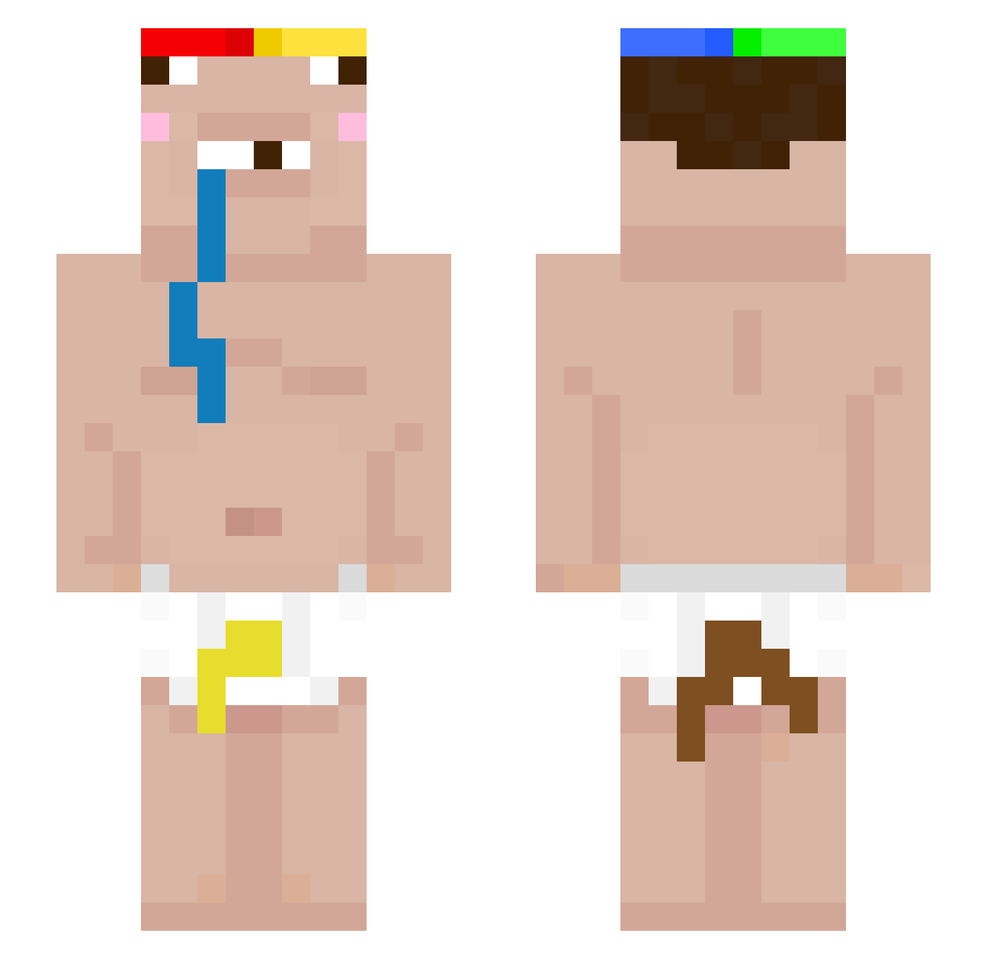 pzium Minecraft skin, front and back view