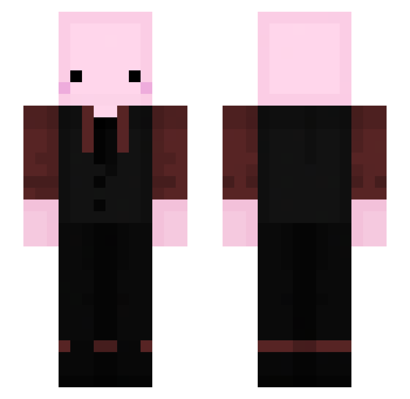 fermut Minecraft skin, front and back view