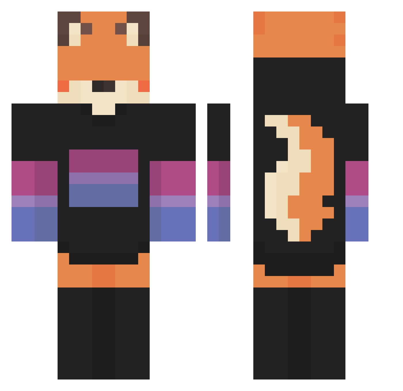 nlnlOvO Minecraft skin, front and back view