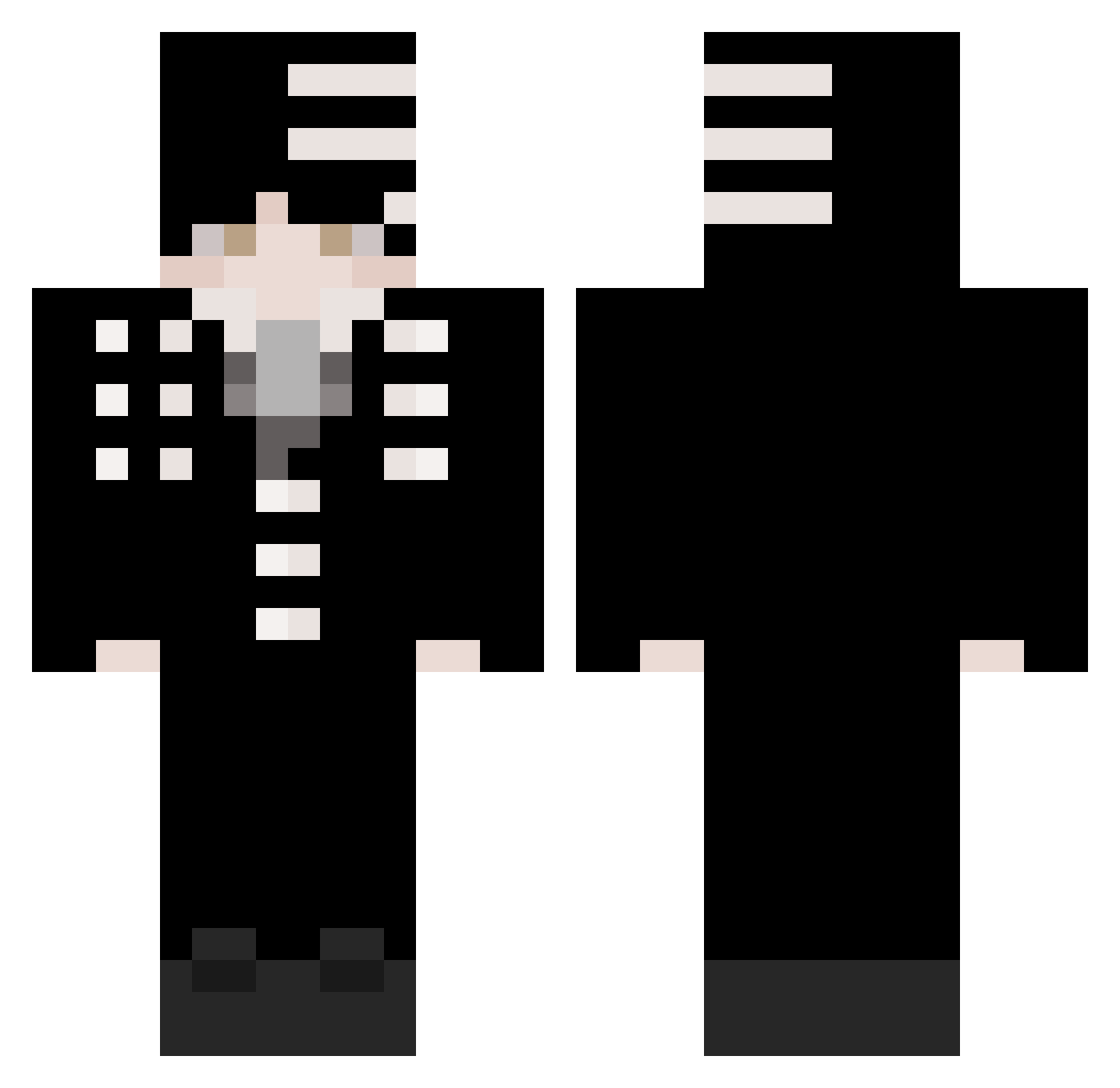 Ssorree Minecraft skin, front and back view