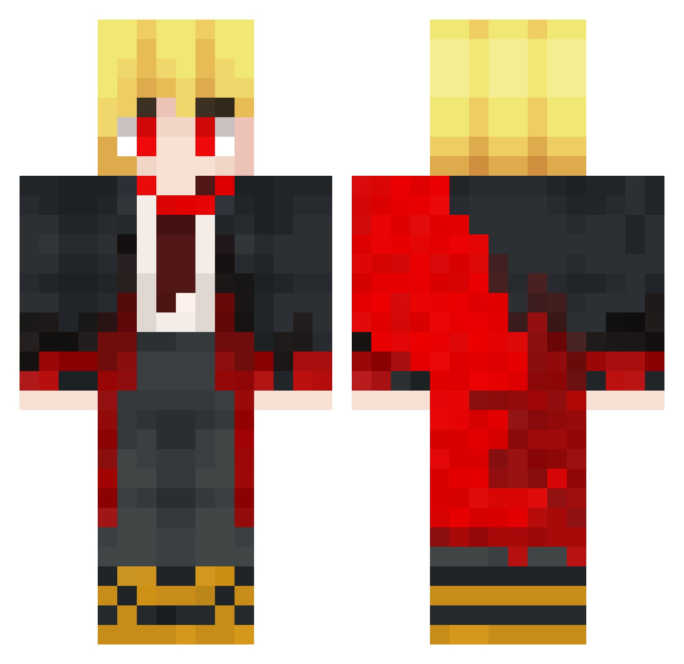 RussellGamer Minecraft skin, front and back view
