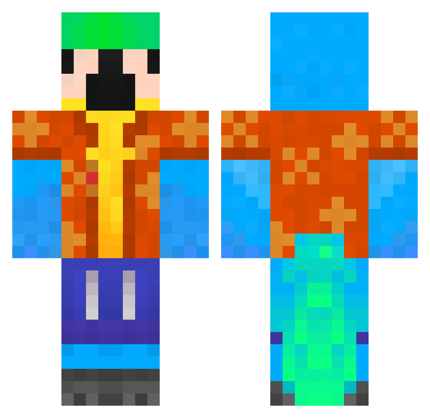 _DALUNCIO Minecraft skin, front and back view