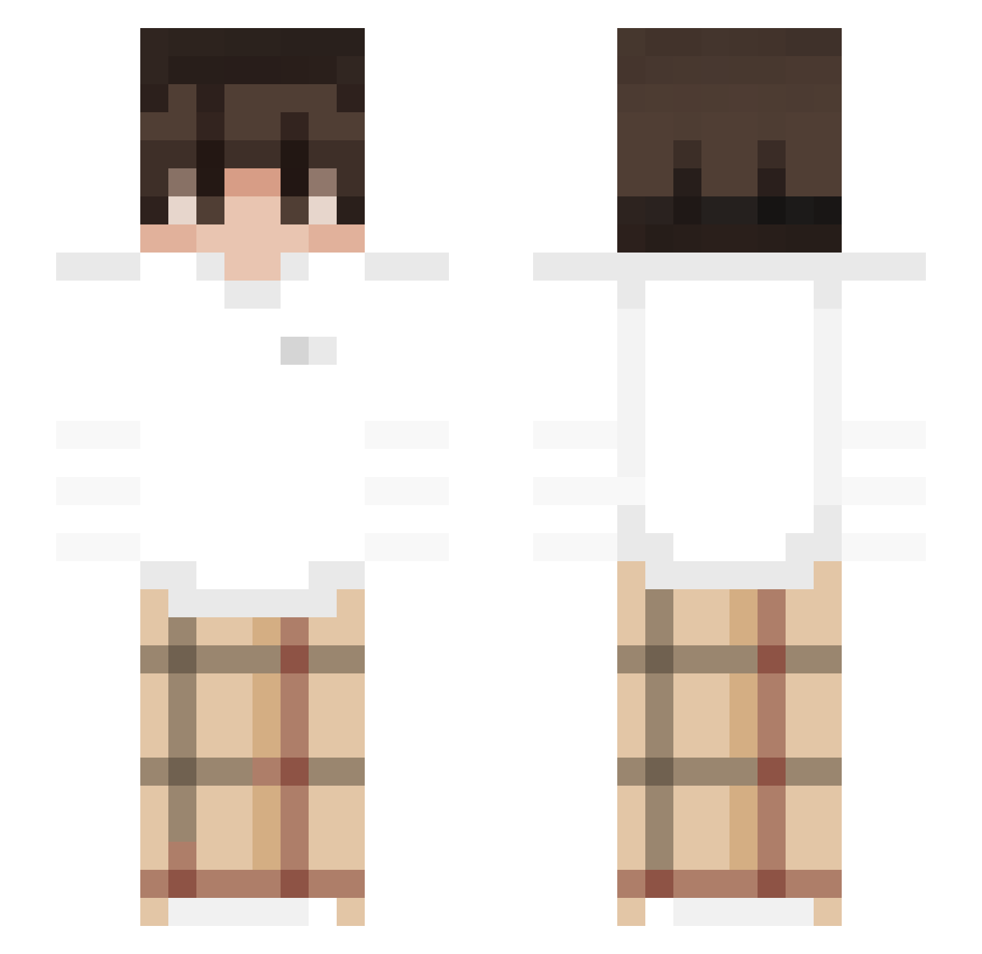 LucidX0 Minecraft skin, front and back view