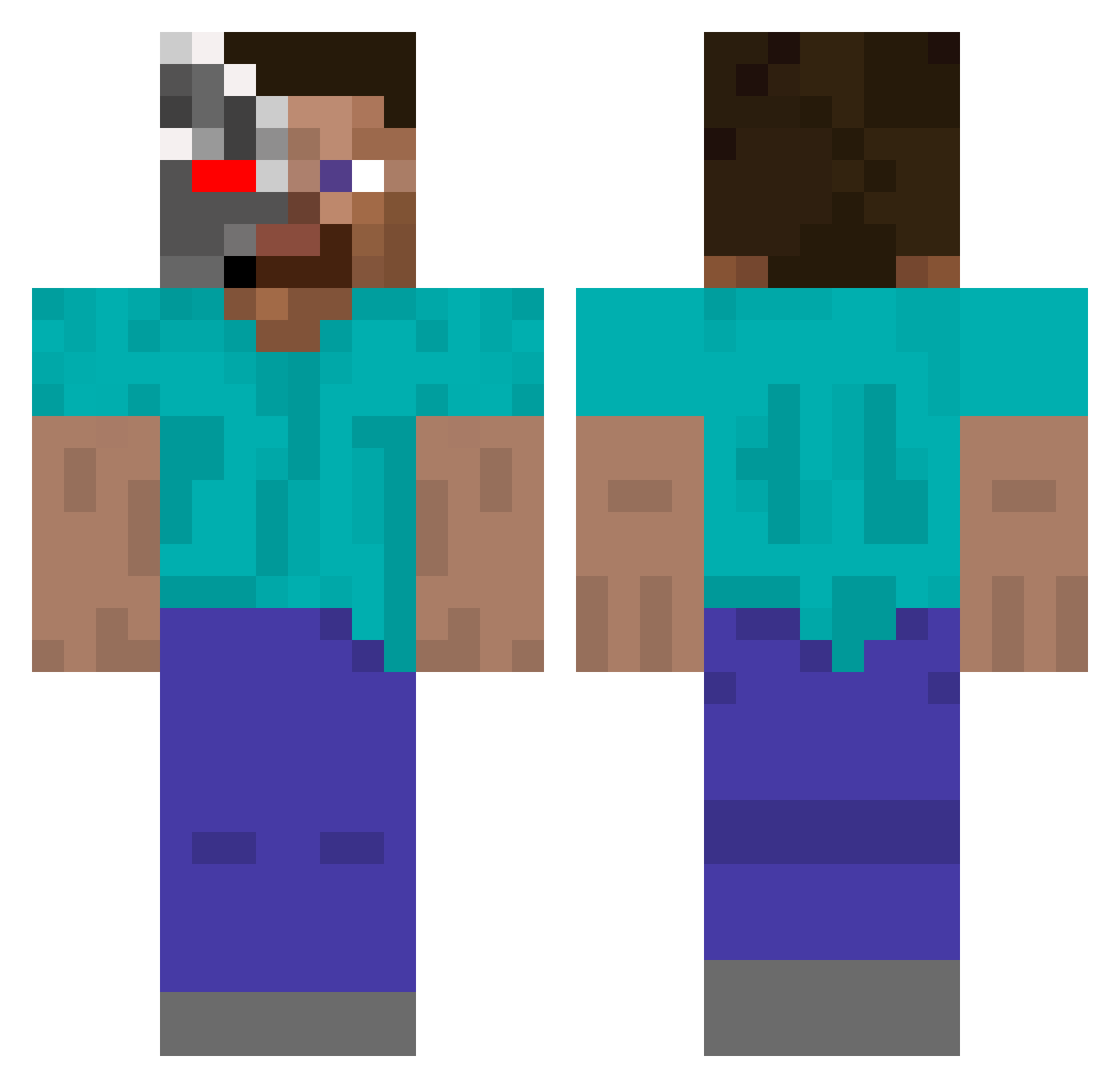 sundew Minecraft skin, front and back view