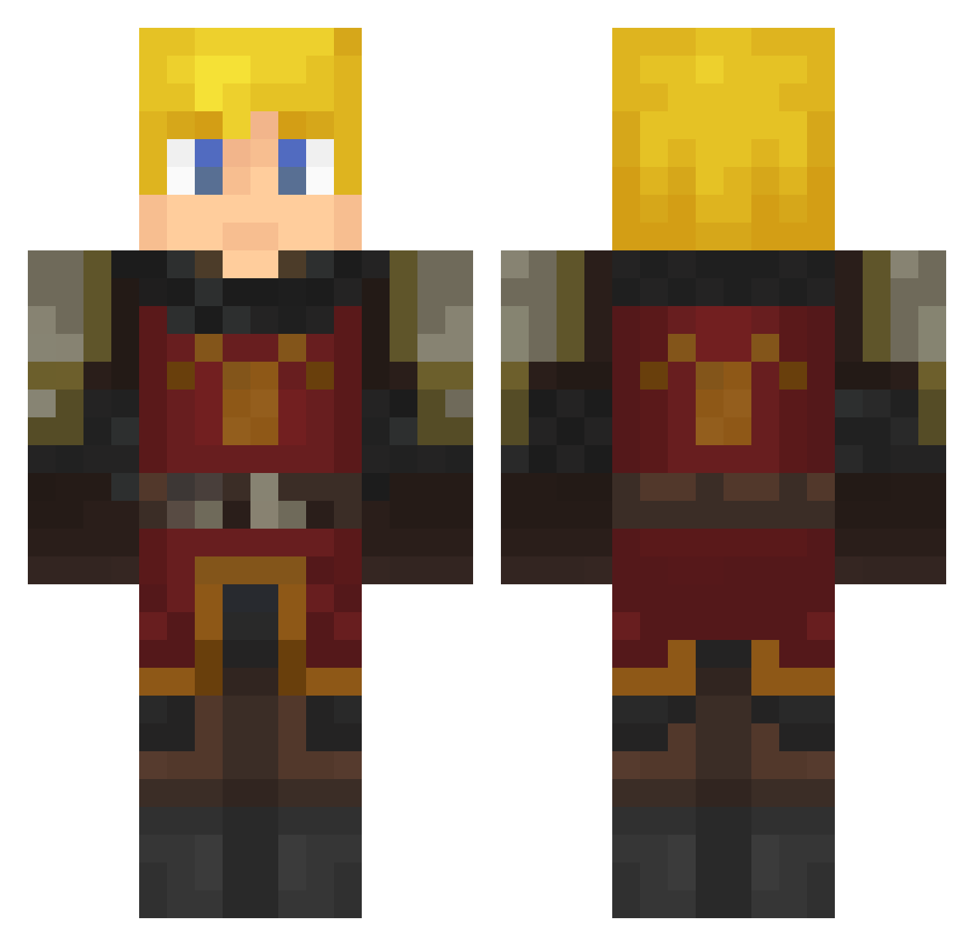 Joecool_007 Minecraft skin, front and back view