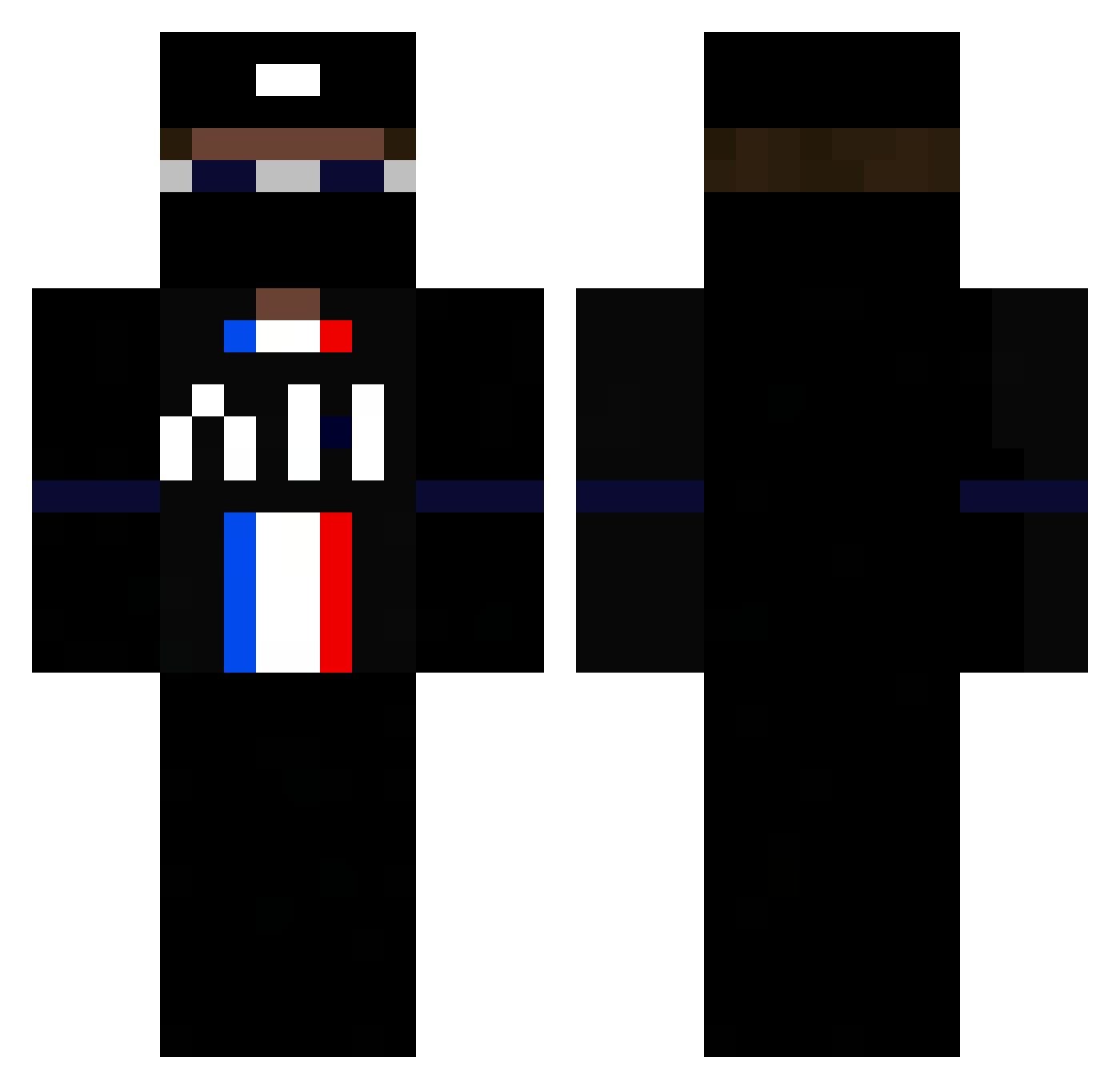 JholFiote Minecraft skin, front and back view