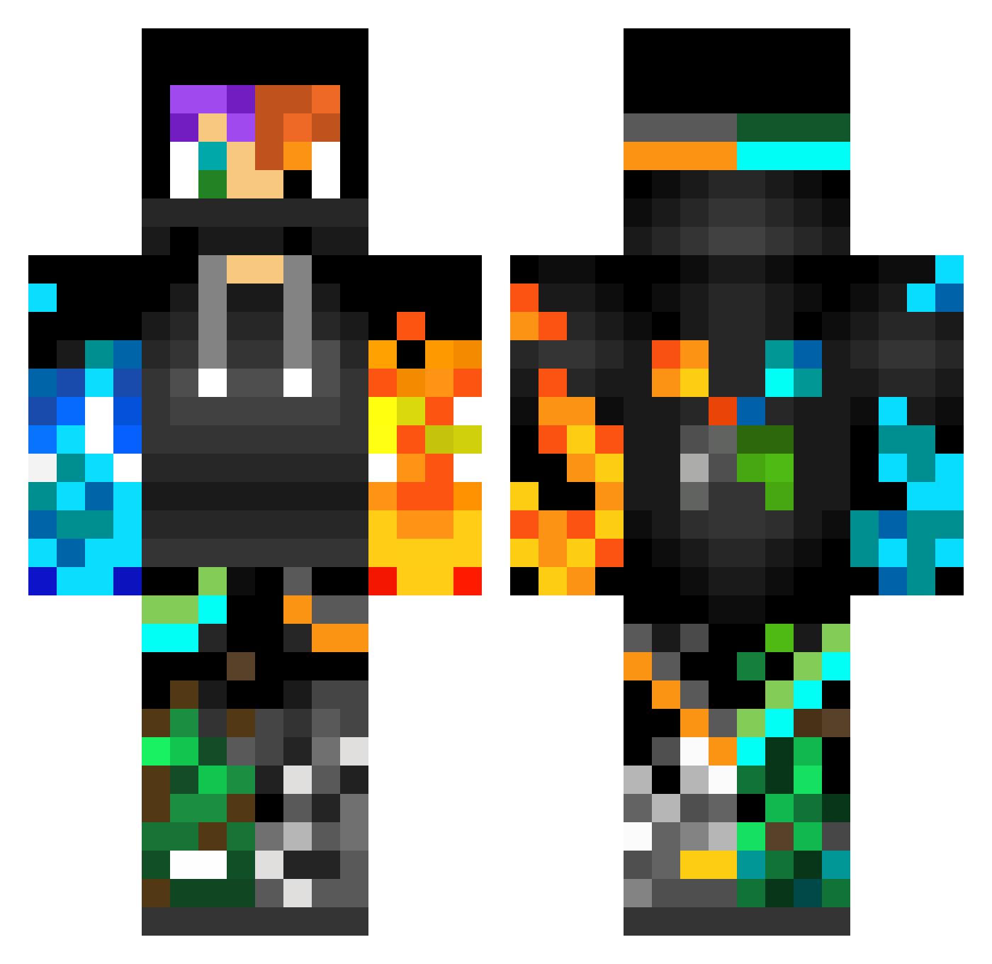 Speze1050 Minecraft skin, front and back view