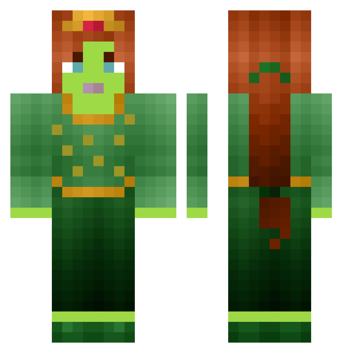 duodenum Minecraft skin, front and back view