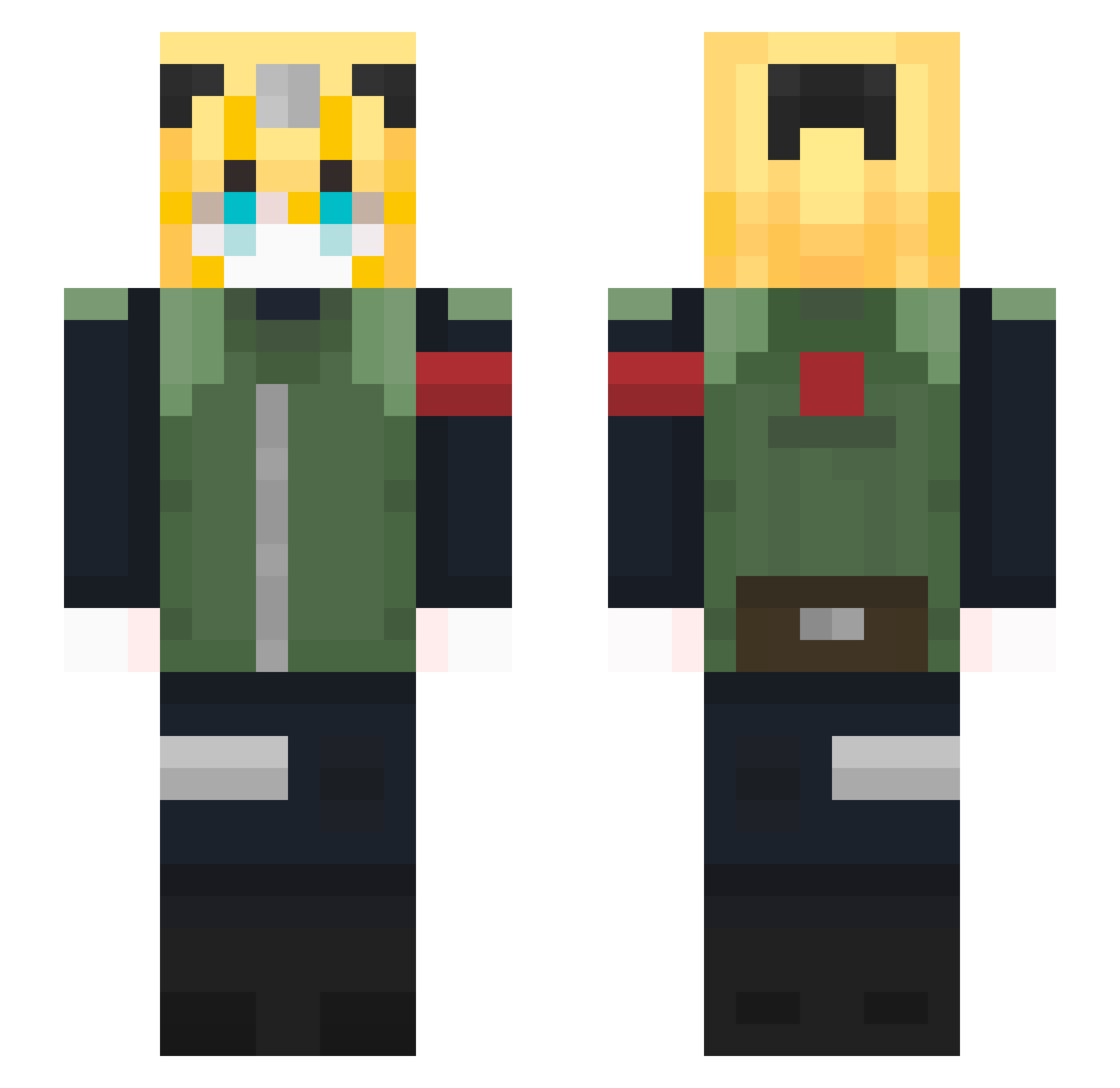 bhke Minecraft skin, front and back view