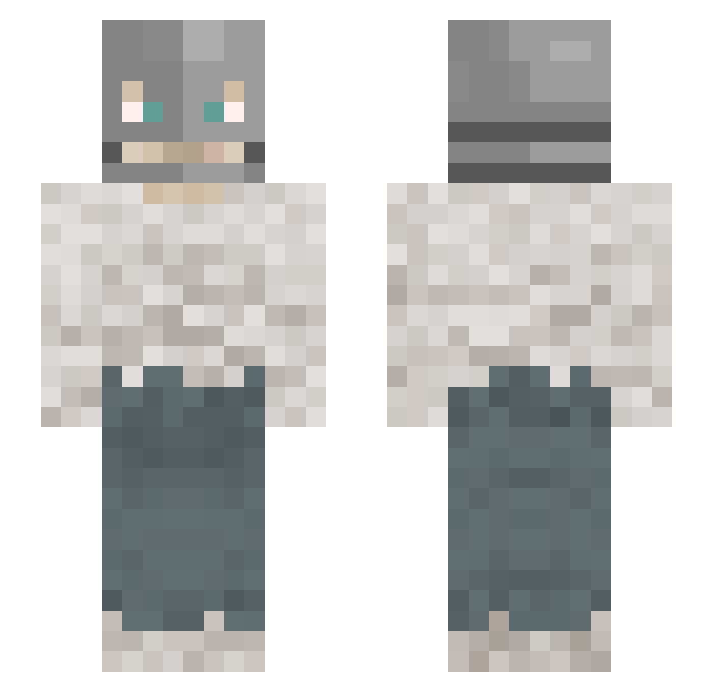 FuntimeXD Minecraft skin, front and back view