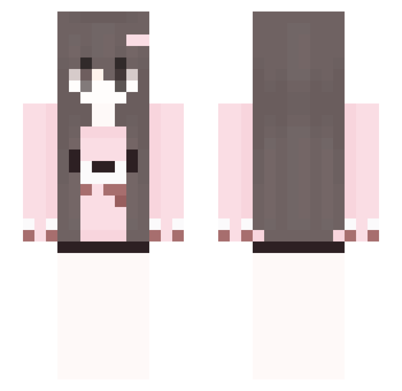 glamor Minecraft skin, front and back view