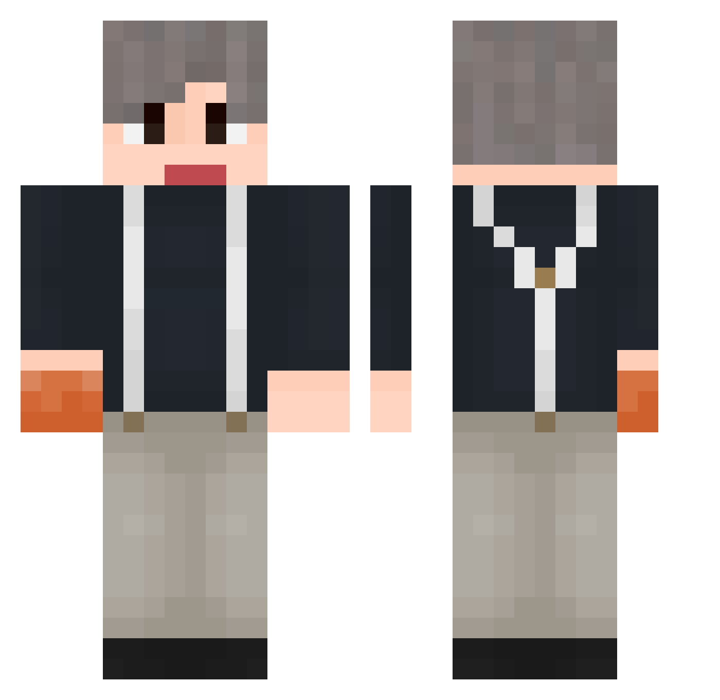 xiyiji13 Minecraft skin, front and back view