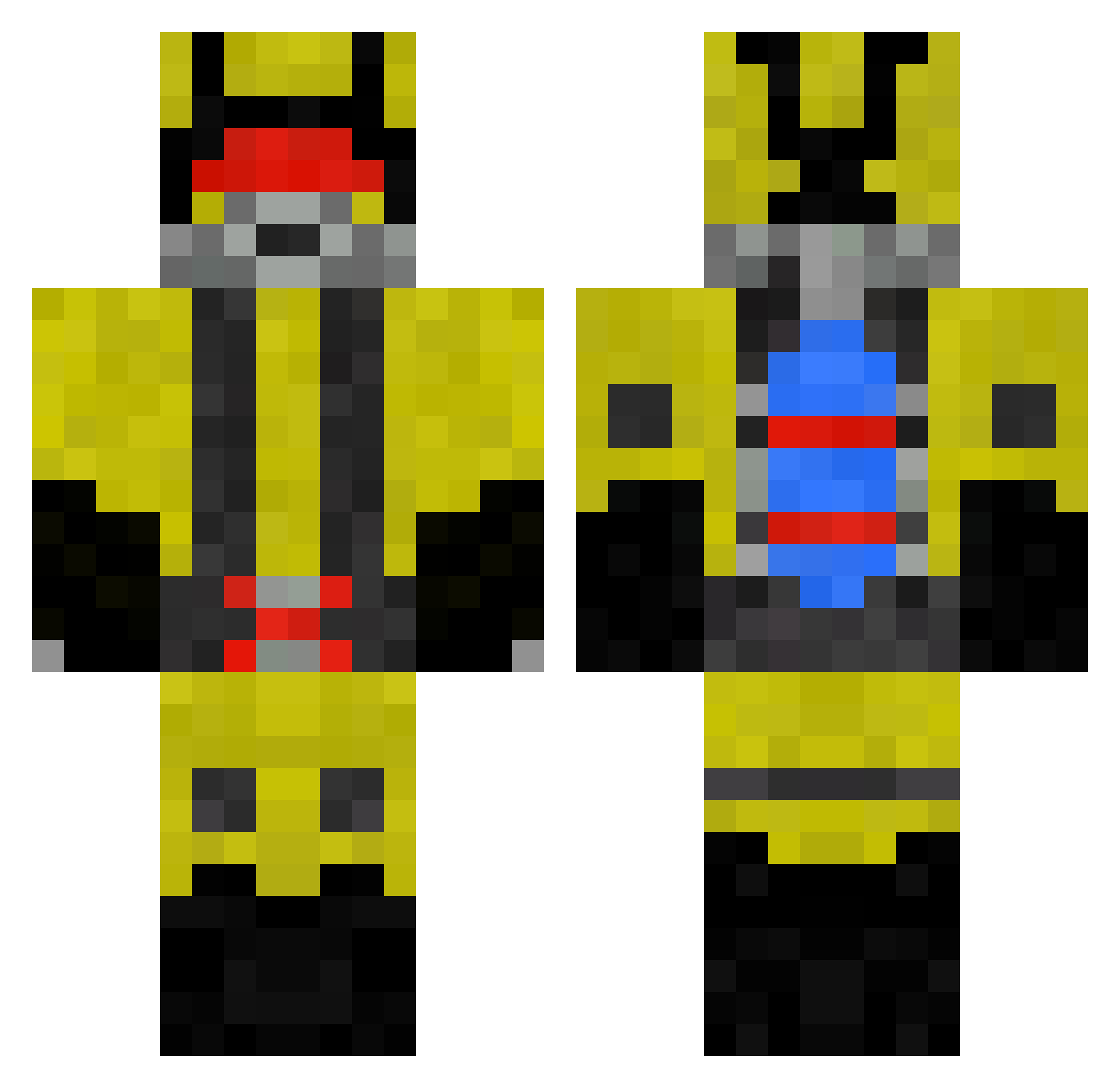Descender Minecraft skin, front and back view