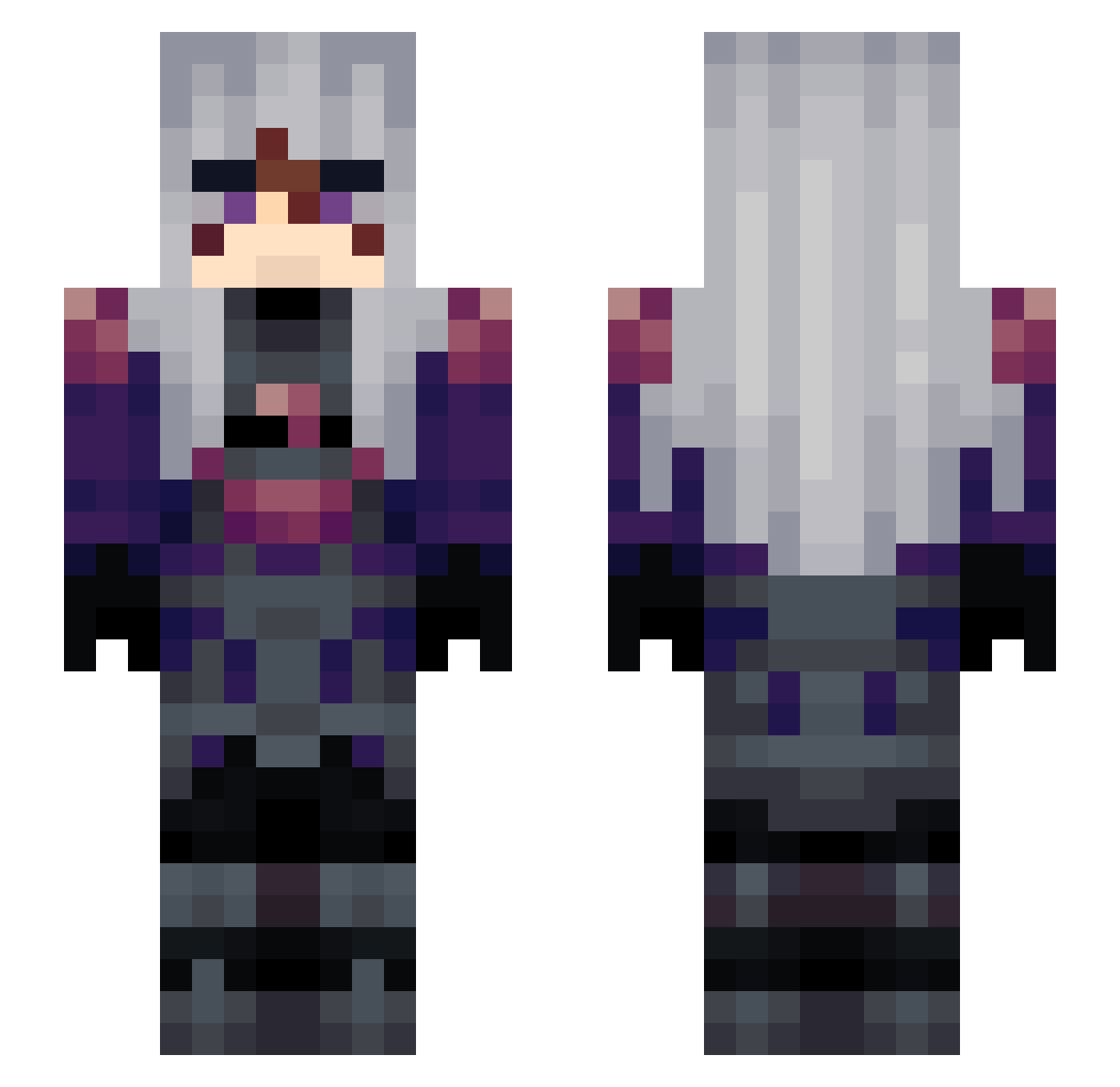 Rindo0 Minecraft skin, front and back view