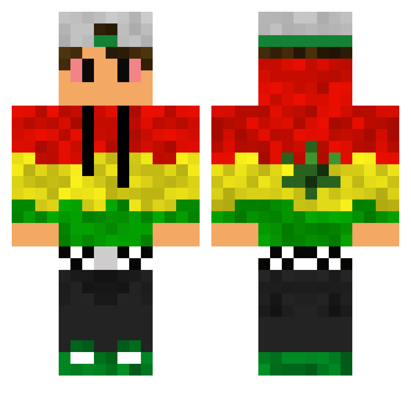 Lczx Minecraft skin, front and back view