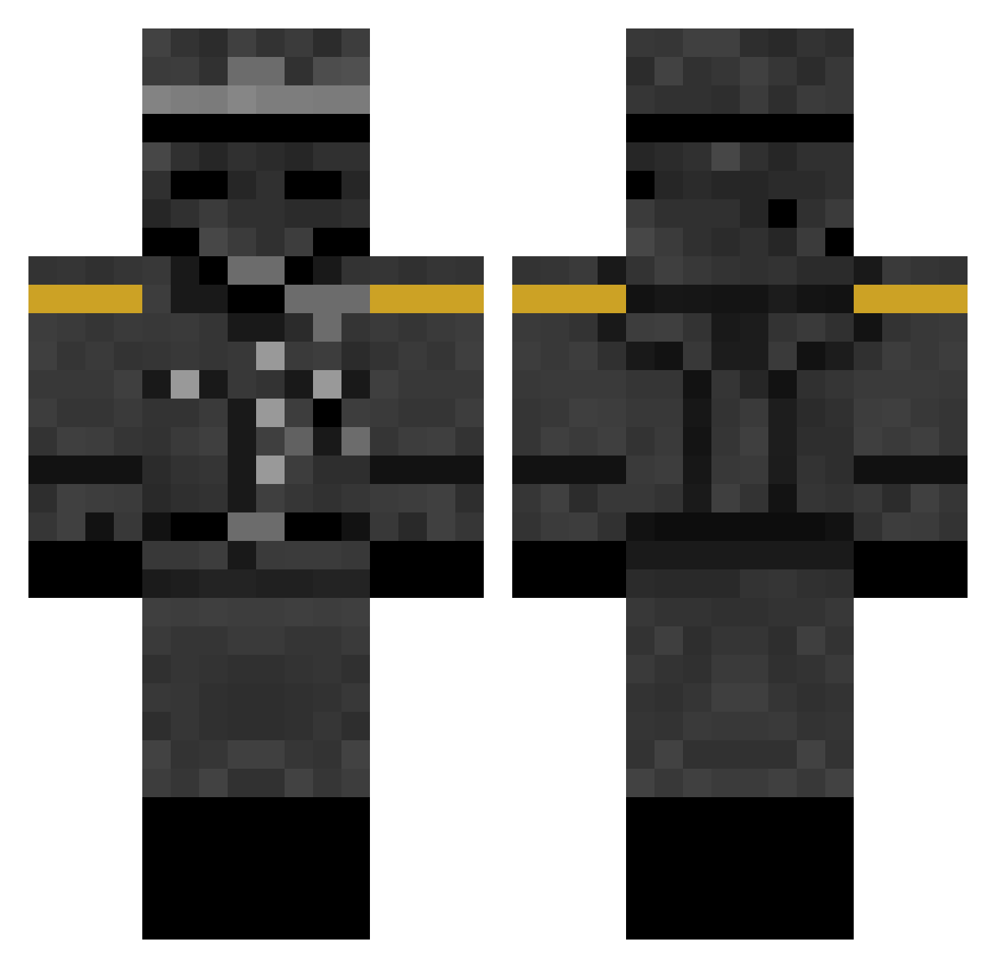 CommanderDusty Minecraft skin, front and back view