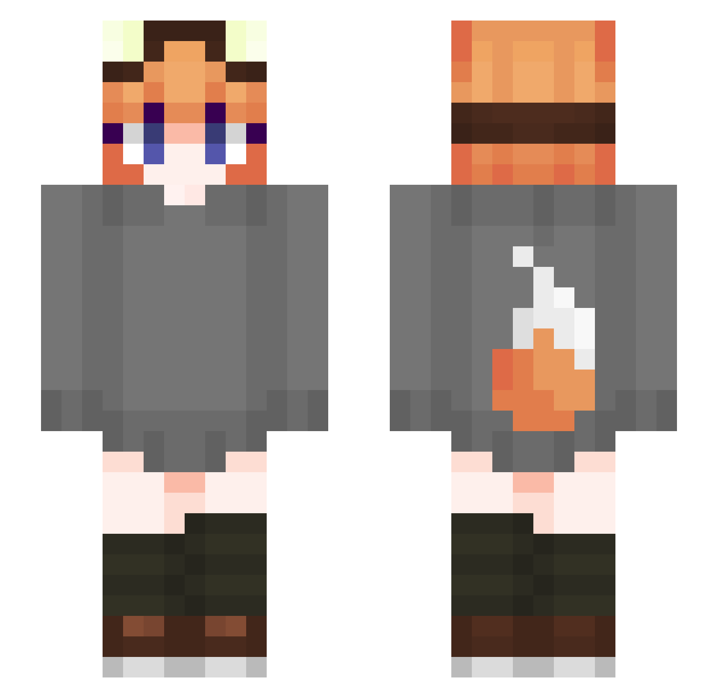 oAlley Minecraft skin, front and back view
