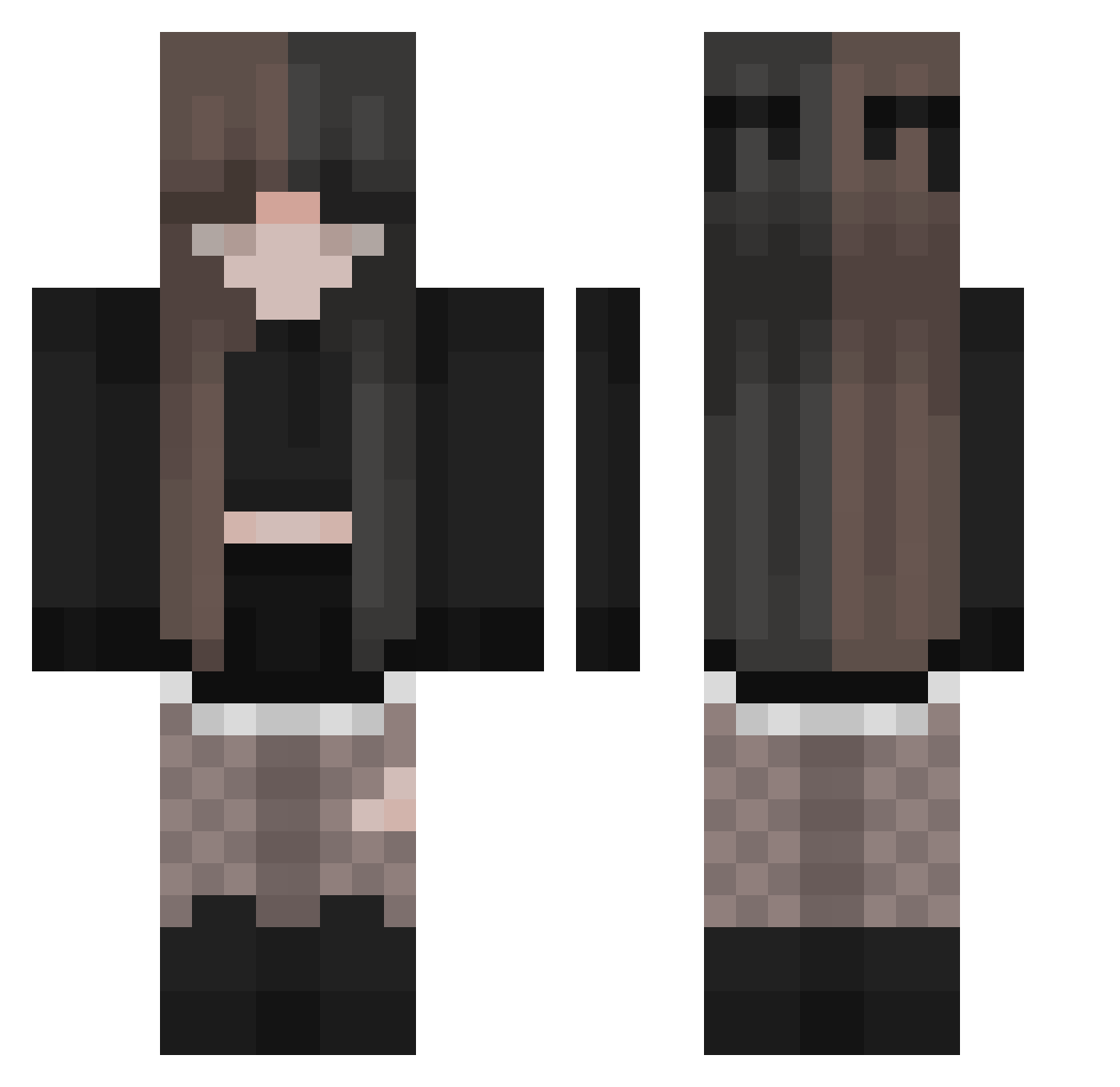 Annalighcia Minecraft skin, front and back view