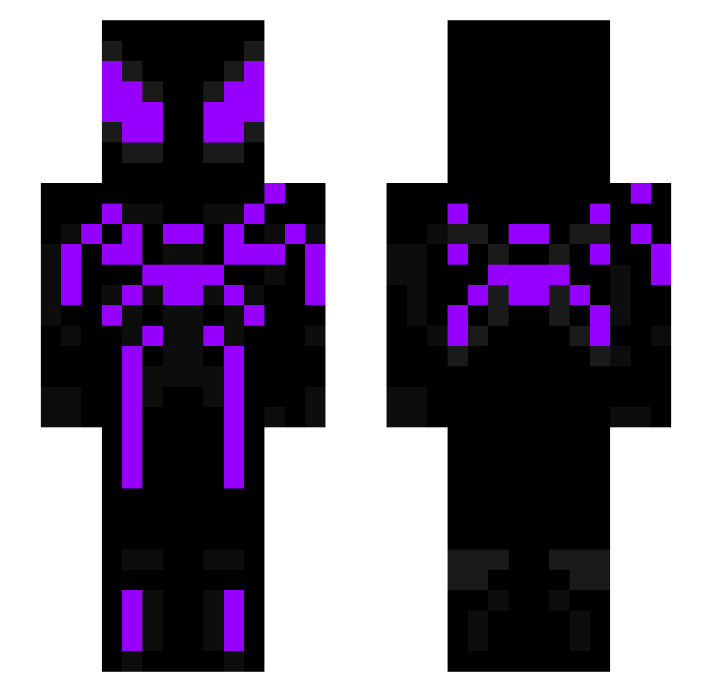 wBano Minecraft skin, front and back view