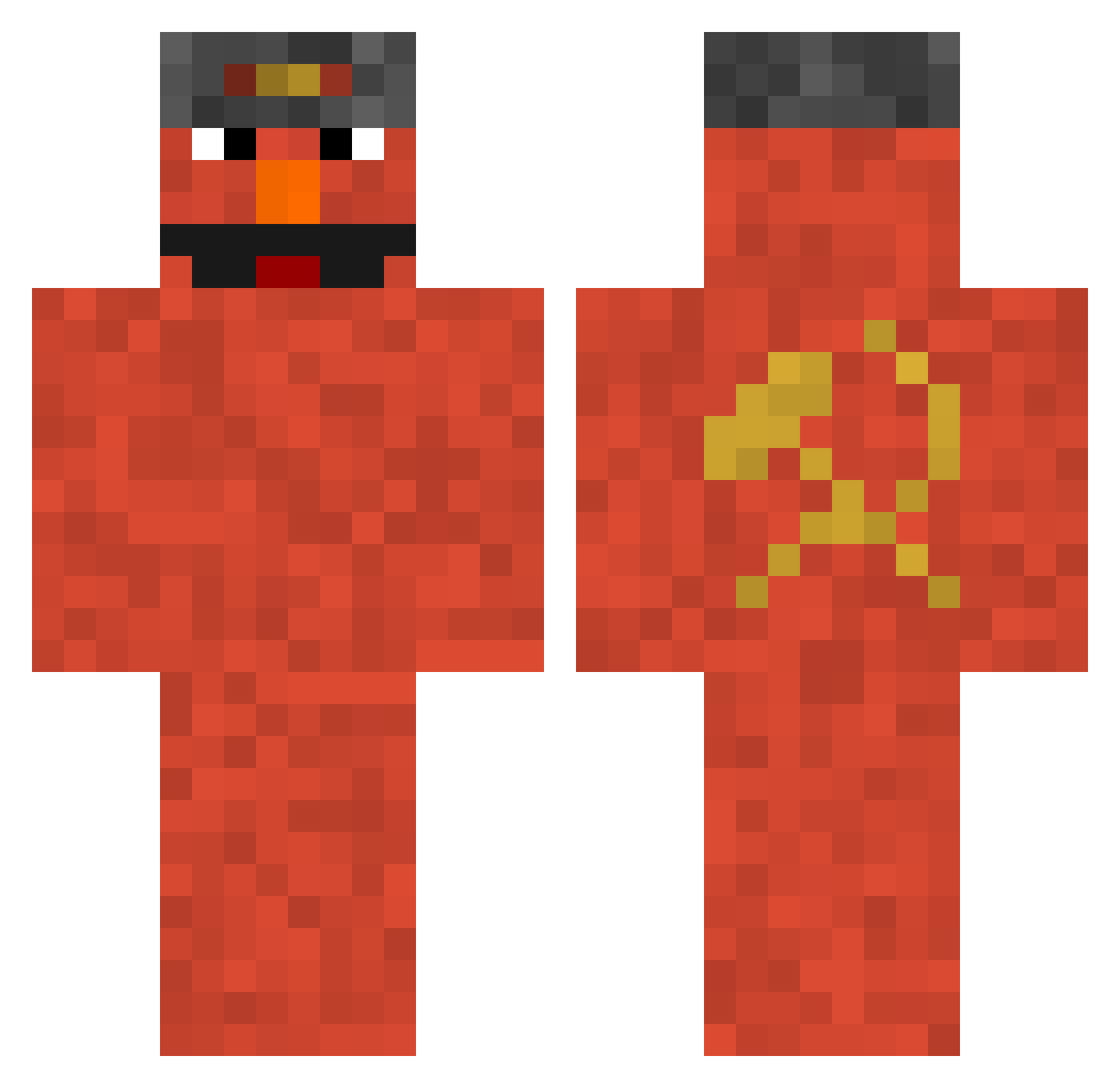 QBF007 Minecraft skin, front and back view