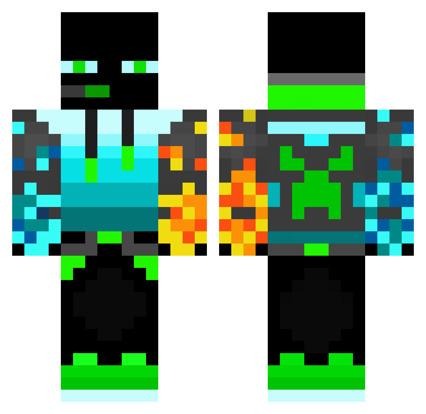 UnTap Minecraft skin, front and back view