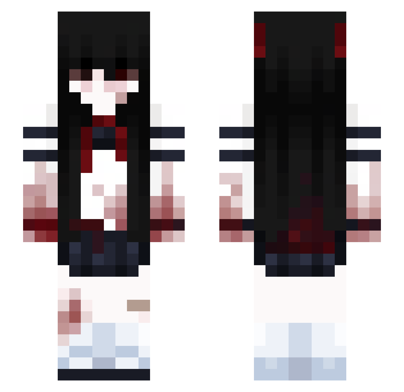 Lynarxia Minecraft skin, front and back view
