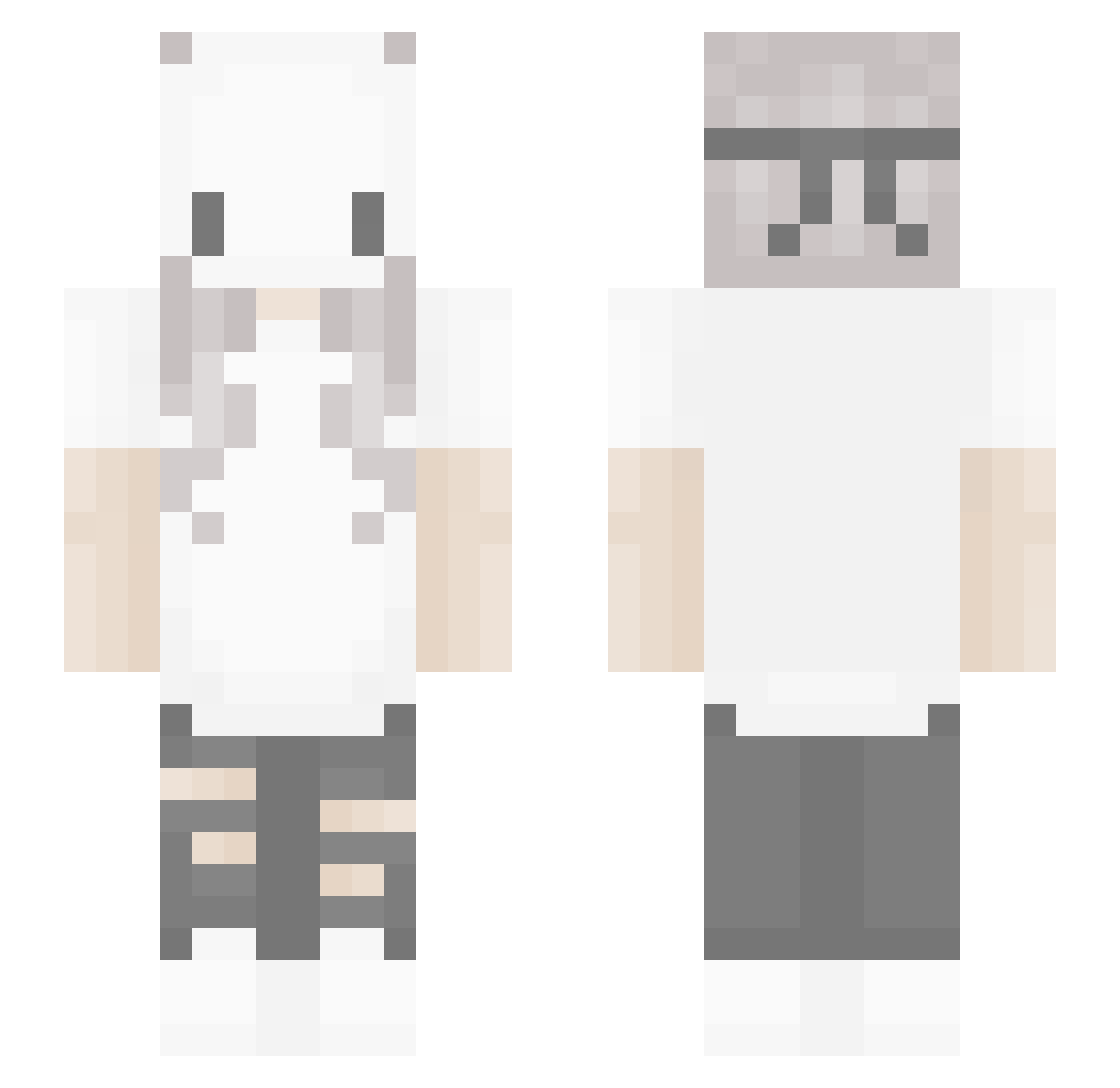 relief Minecraft skin, front and back view