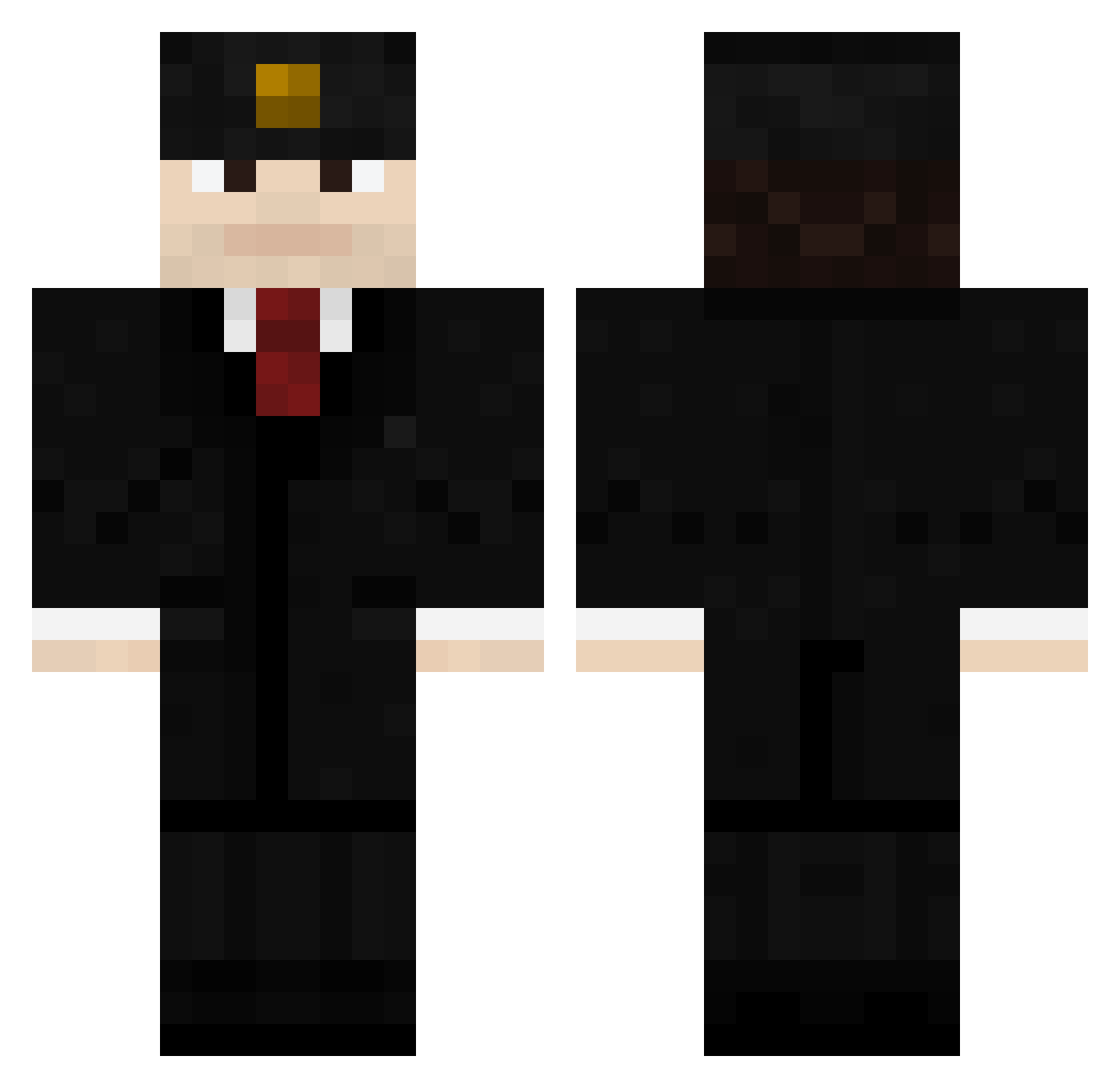 gru1a Minecraft skin, front and back view